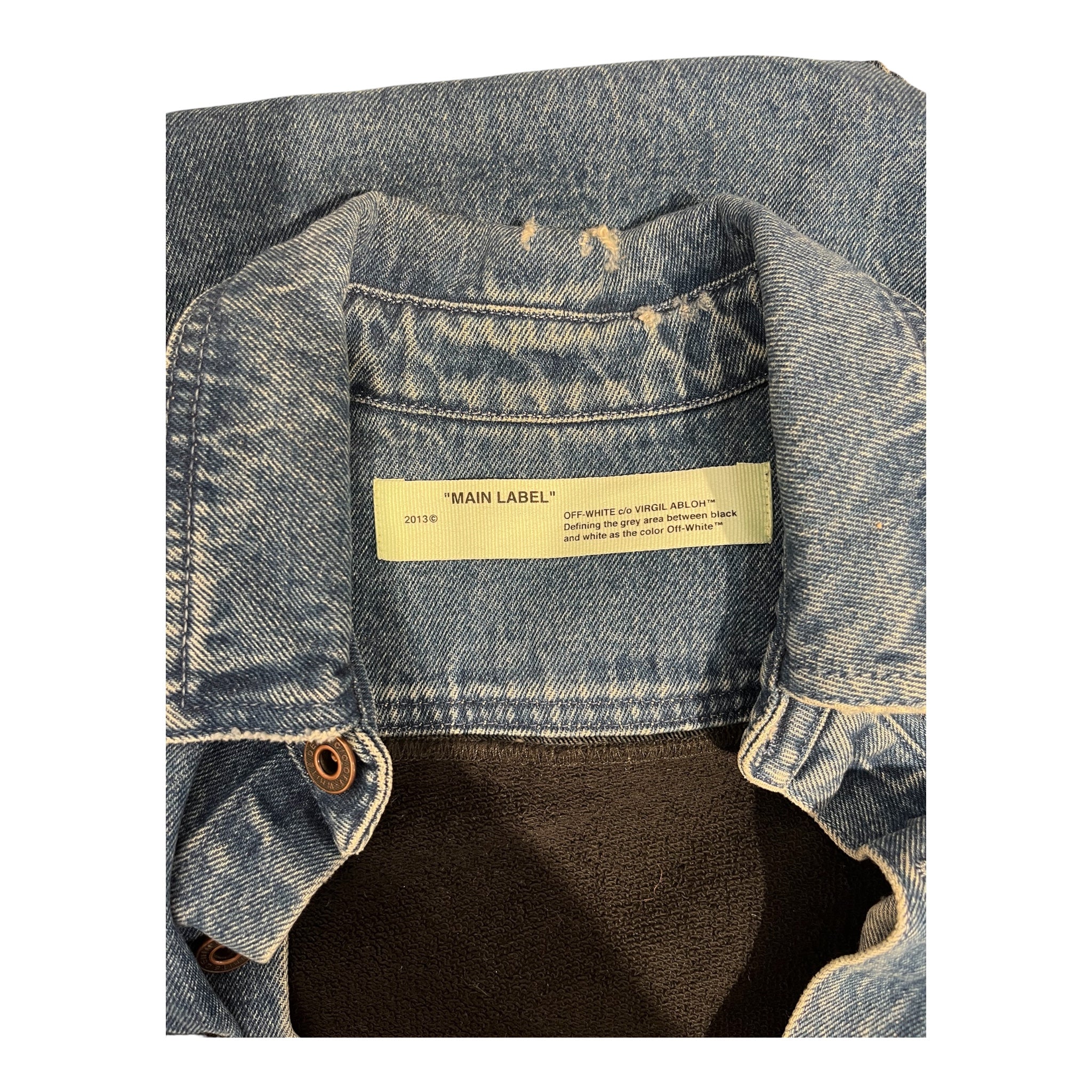 OFF-WHITE/Denim Jkt/XS/Cotton/BLU/RECONSTRUCTED SS19 GRAPHIC LOW view 3