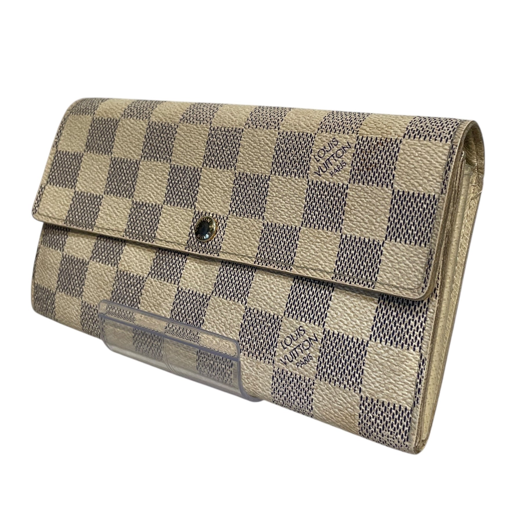 LOUIS VUITTON/Long Wallet/Monogram/Leather/CRM/Damier Azur Portefeuille Sarah view 1