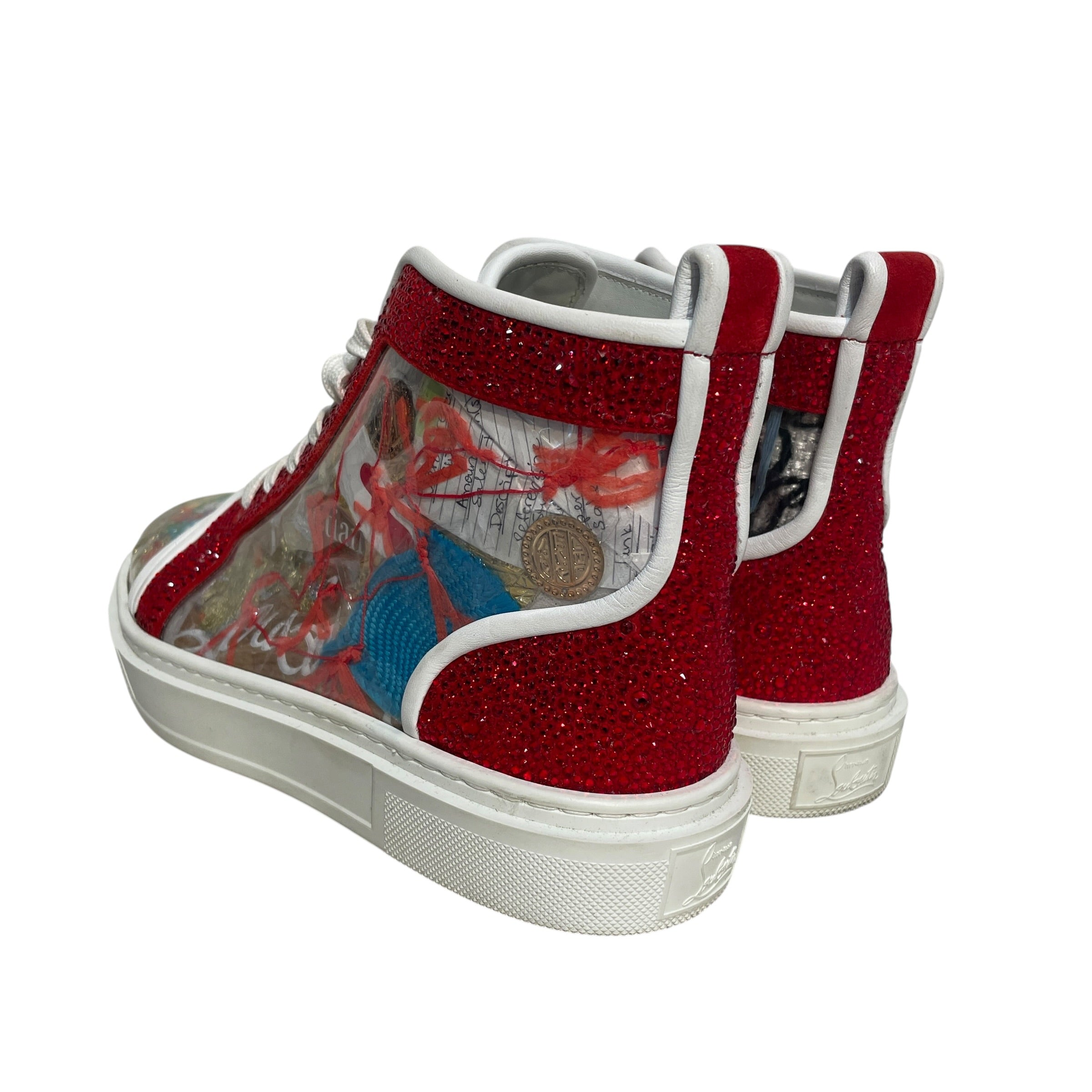 Christian Louboutin/Hi-Sneakers/EU 37/All Over Print/RED/Trash High Top view 2