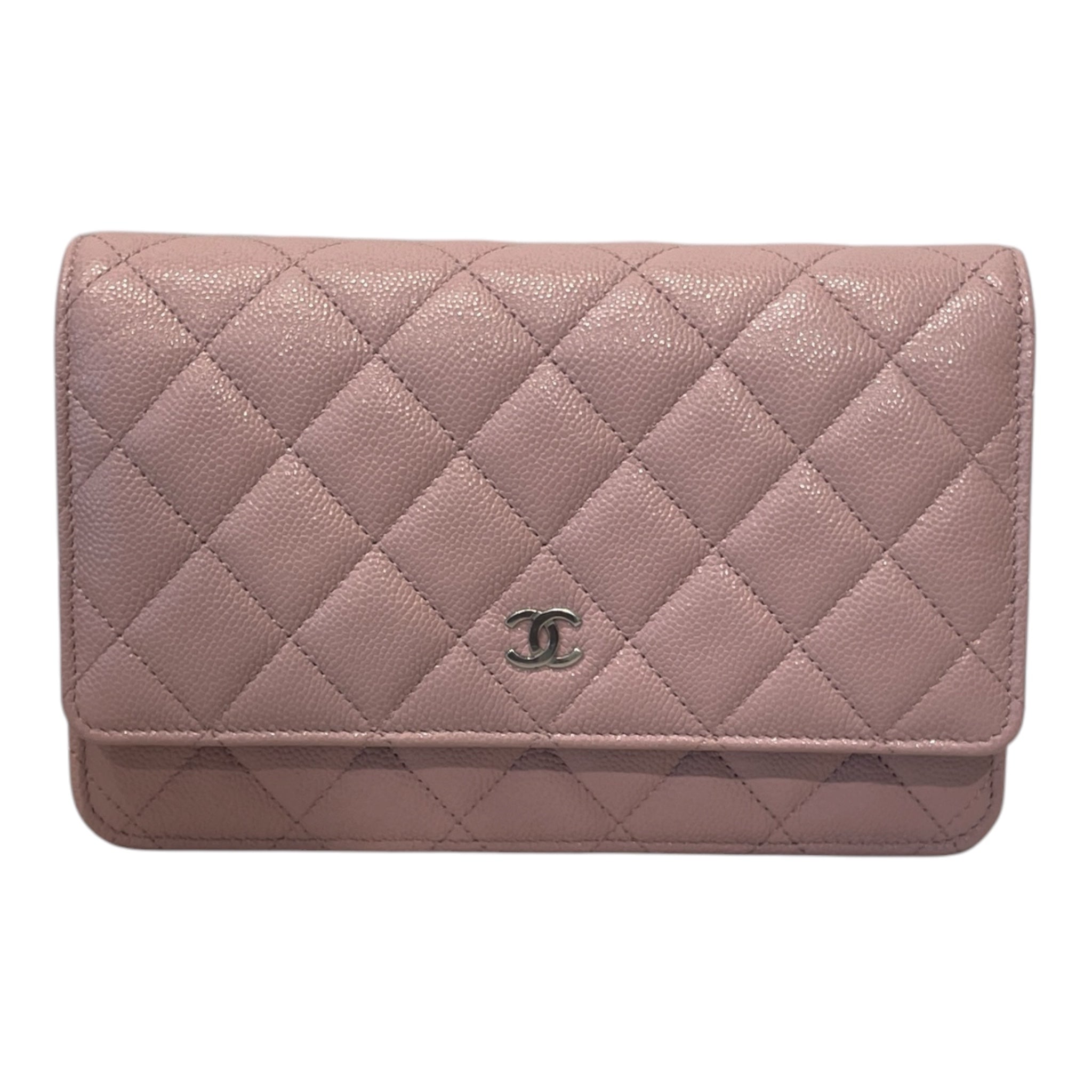 CHANEL/Cross Body Bag/Leather/PNK/CAVIAR CLASSIC WALLET view 1