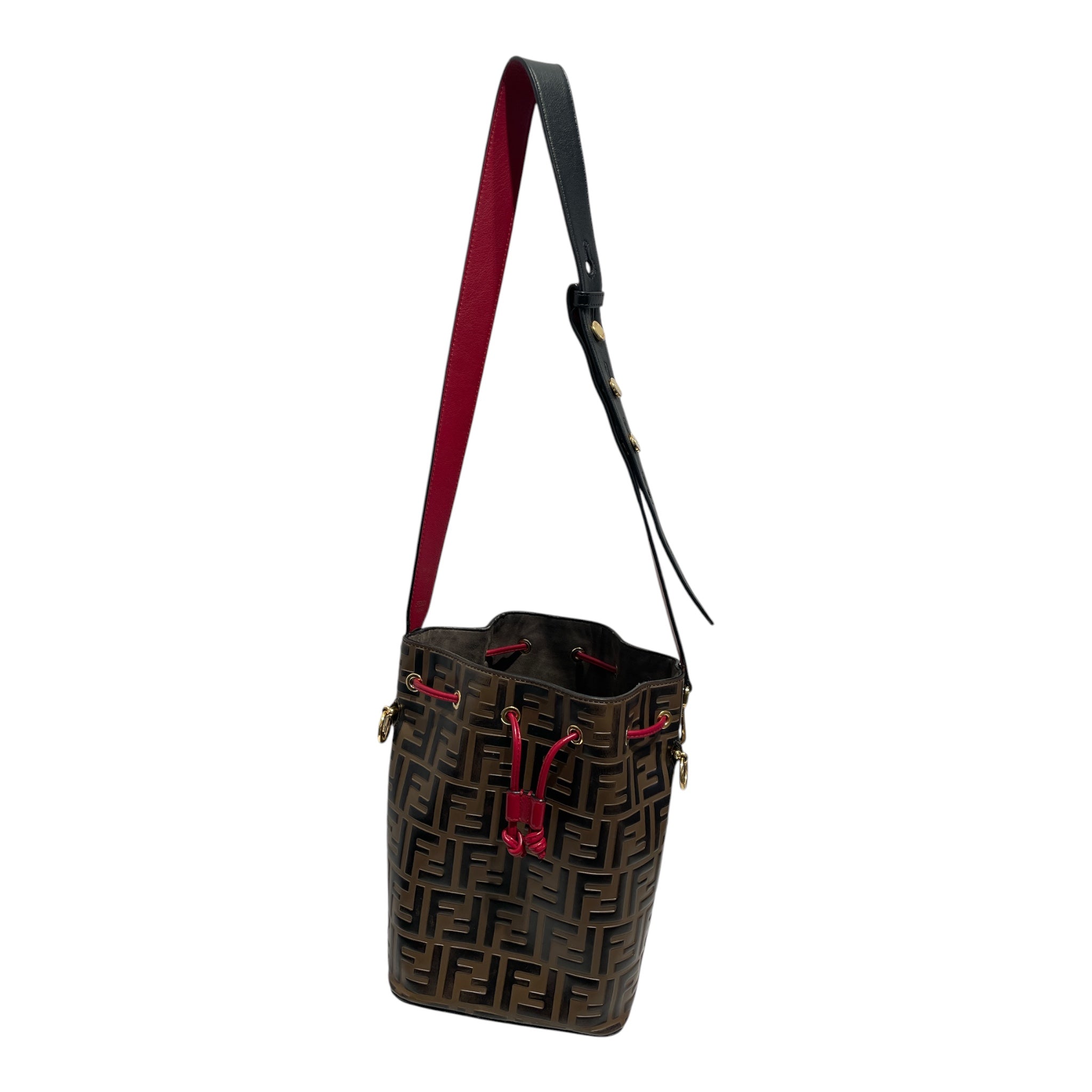 FENDI/Cross Body Bag/Monogram/Leather/BRW/Mon Tresor Bucket Bag view 2