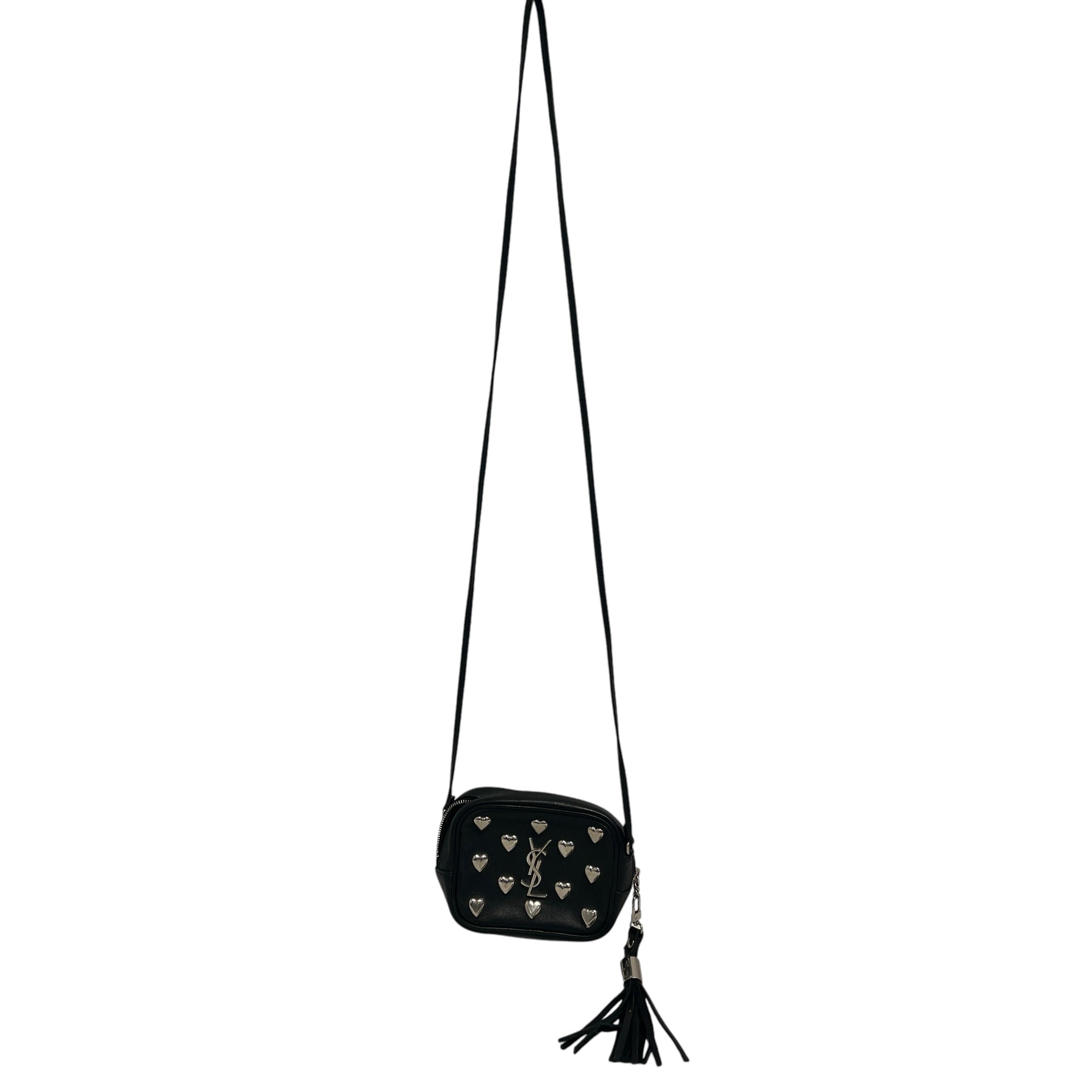 YVES SAINT LAURENT/Cross Body Bag/Leather/BLK/Kate Studded Heart view 1