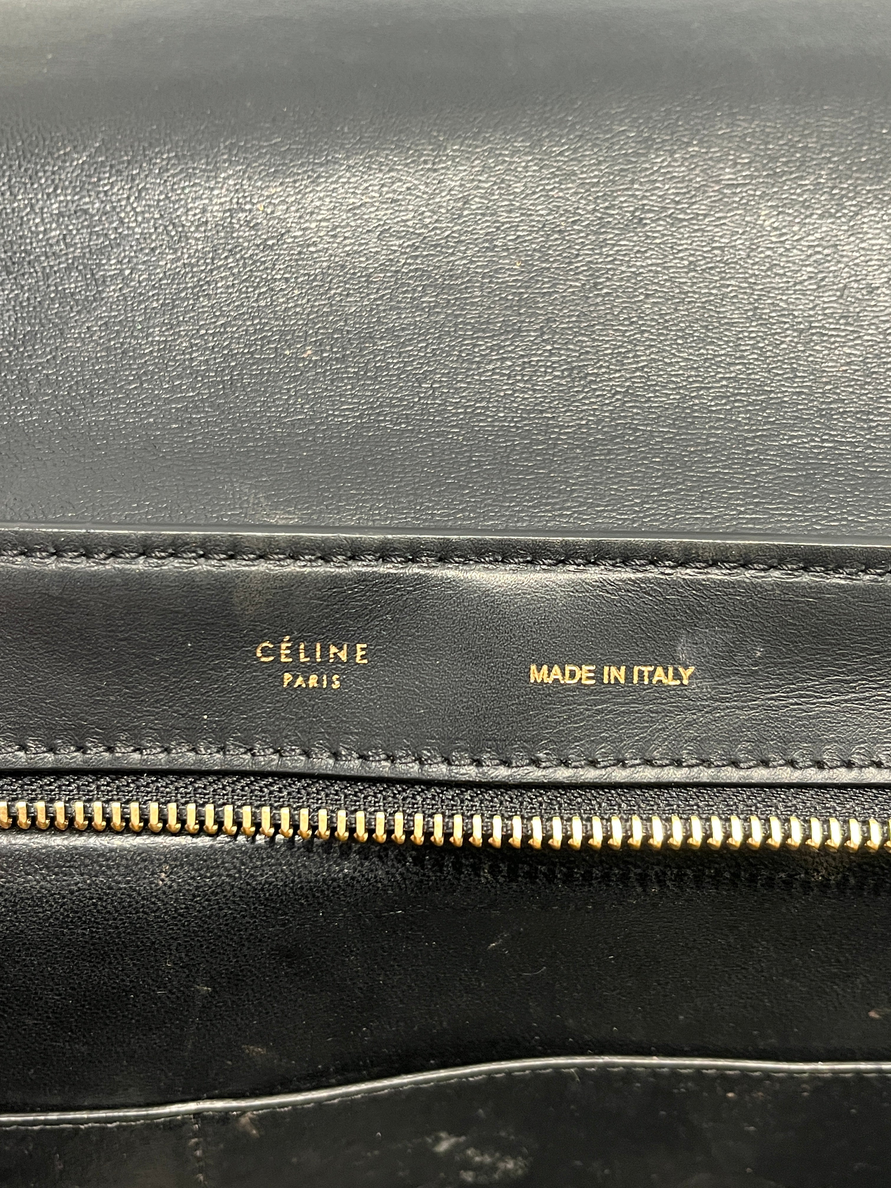 CELINE/Bag/Leather/BLU/TRAPEZE YELLOW BLACK view 5