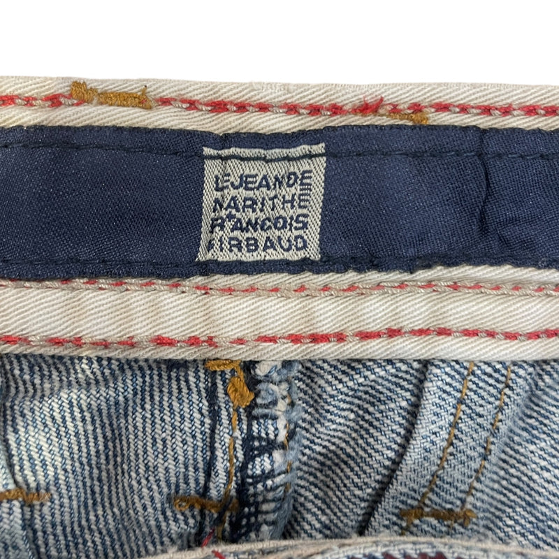MARITHE FRANCOIS GIRBAUD/Pants/Cotton/BLU/KNEE PATCH