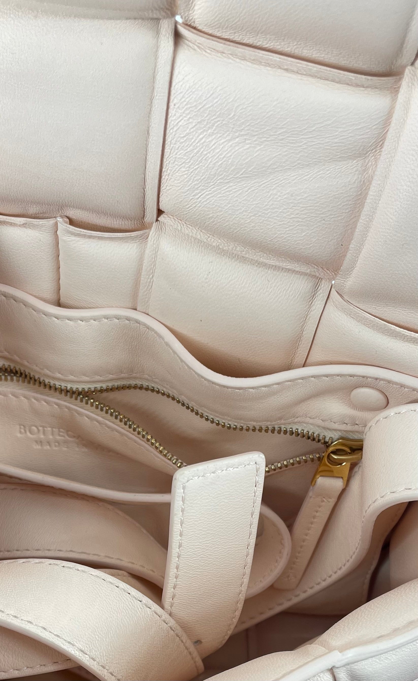 BOTTEGA VENETA/Cross Body Bag/Leather/PNK/LIGHT PINK, WOVEN, GOLD view 6