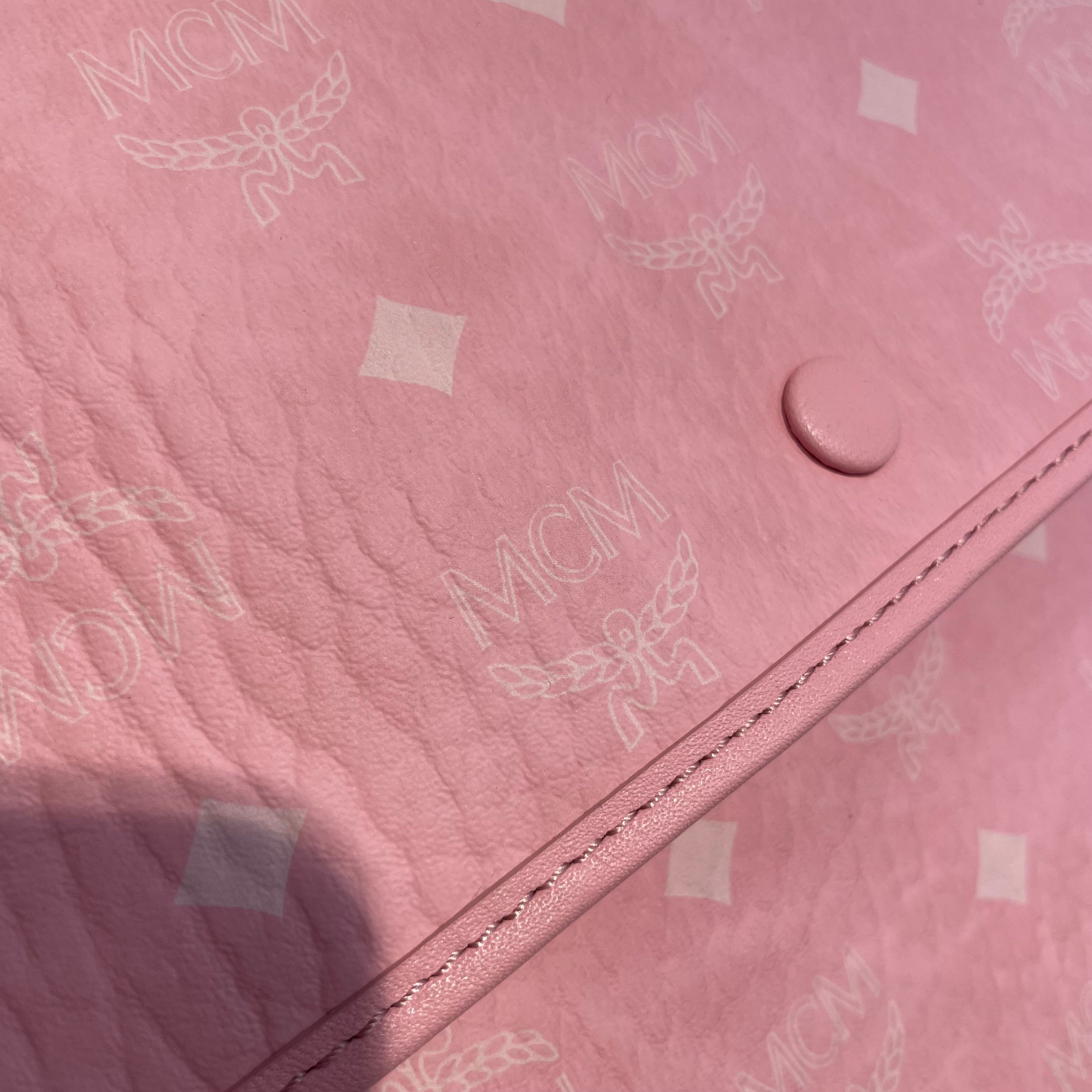 MCM/Pouch/Monogram/Cotton/PNK/diamonds/kha inside view 5