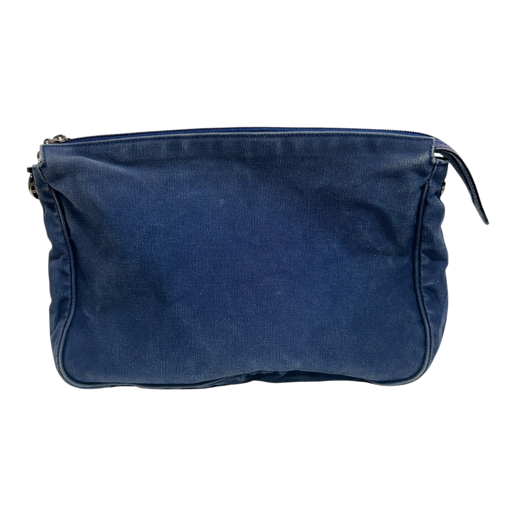 Salvatore Ferragamo/Pouch/Cotton/NVY/silver hardware view 1