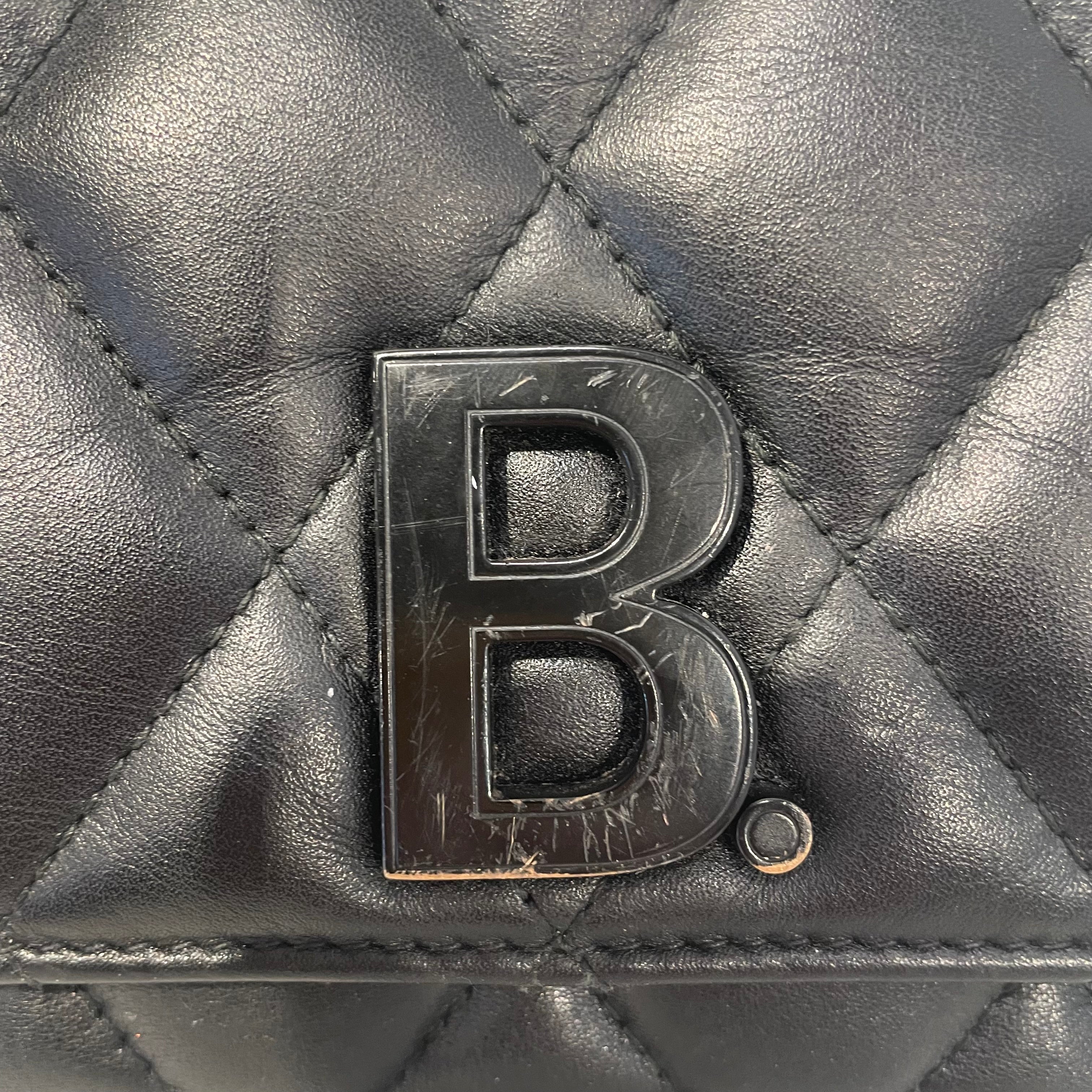 BALENCIAGA/Cross Body Bag/Leather/BLK/BALENCIAGA B LOGO CROSSBODY view 5
