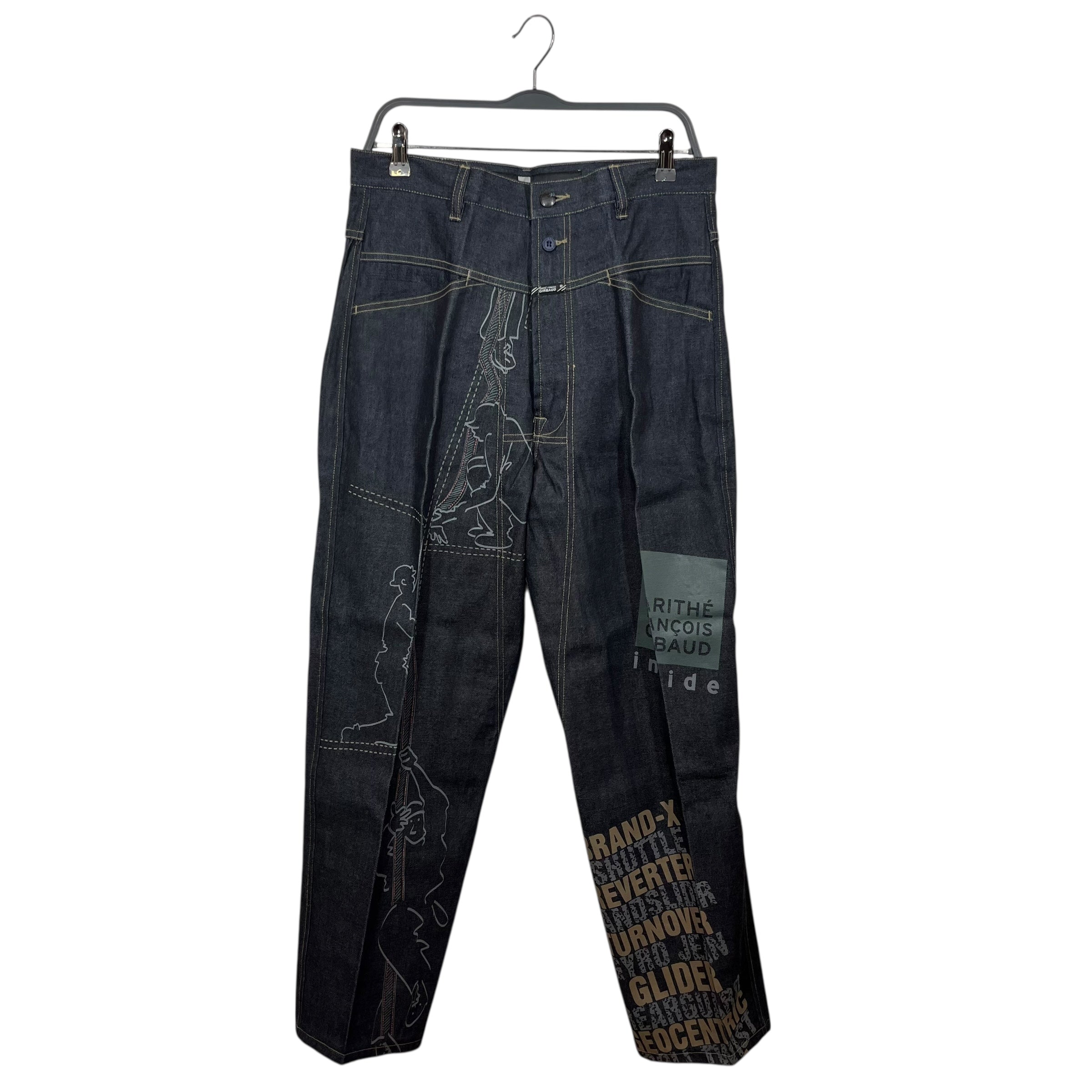 MARITHE FRANCOIS GIRBAUD/Straight Pants/32/Cotton/BLU/All Over Print/Girbaud Graphic Denim view 1