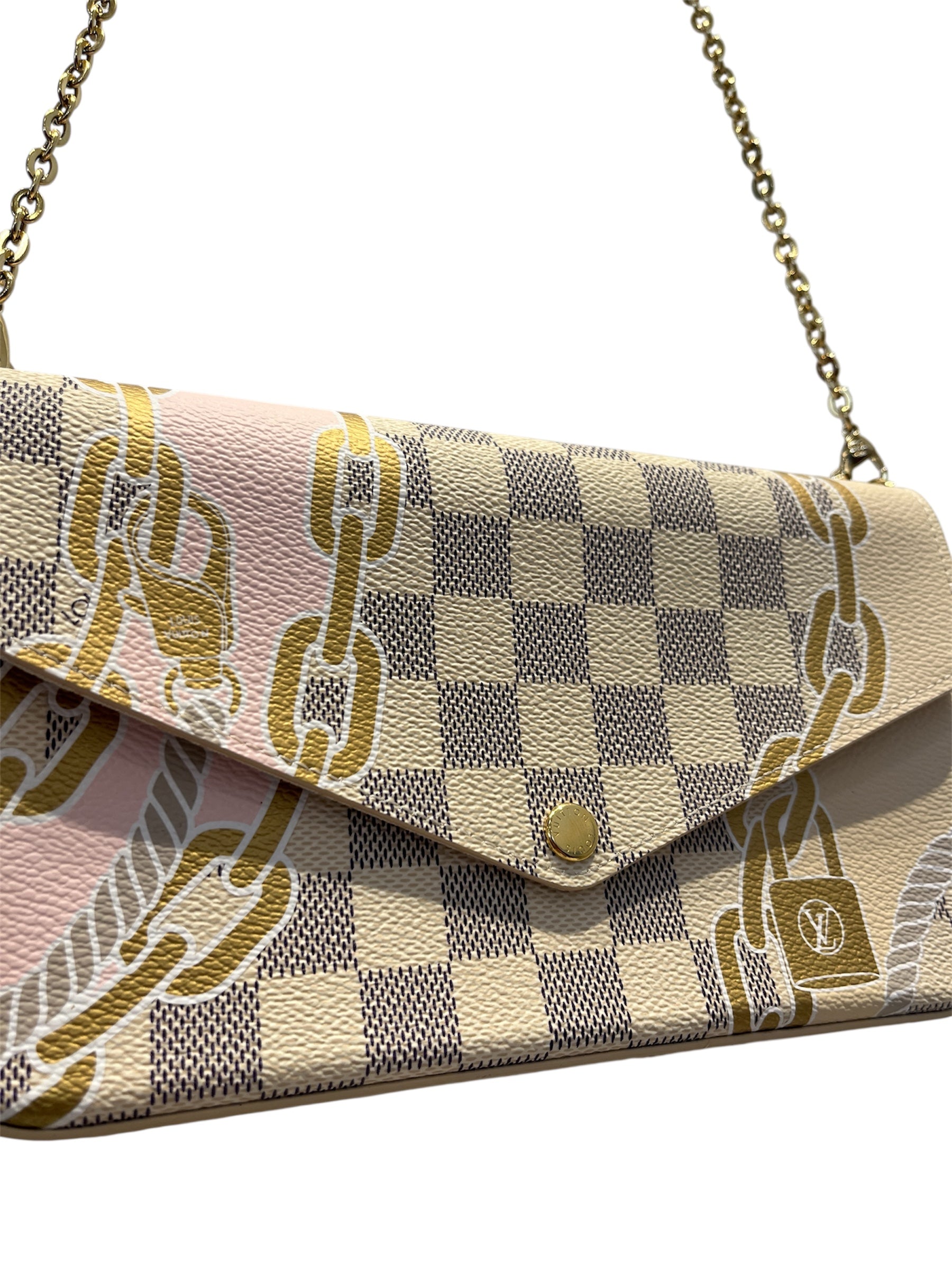 LOUIS VUITTON/Cross Body Bag/All Over Print/Leather/WHT/Pochette Nautiva Damier view 7