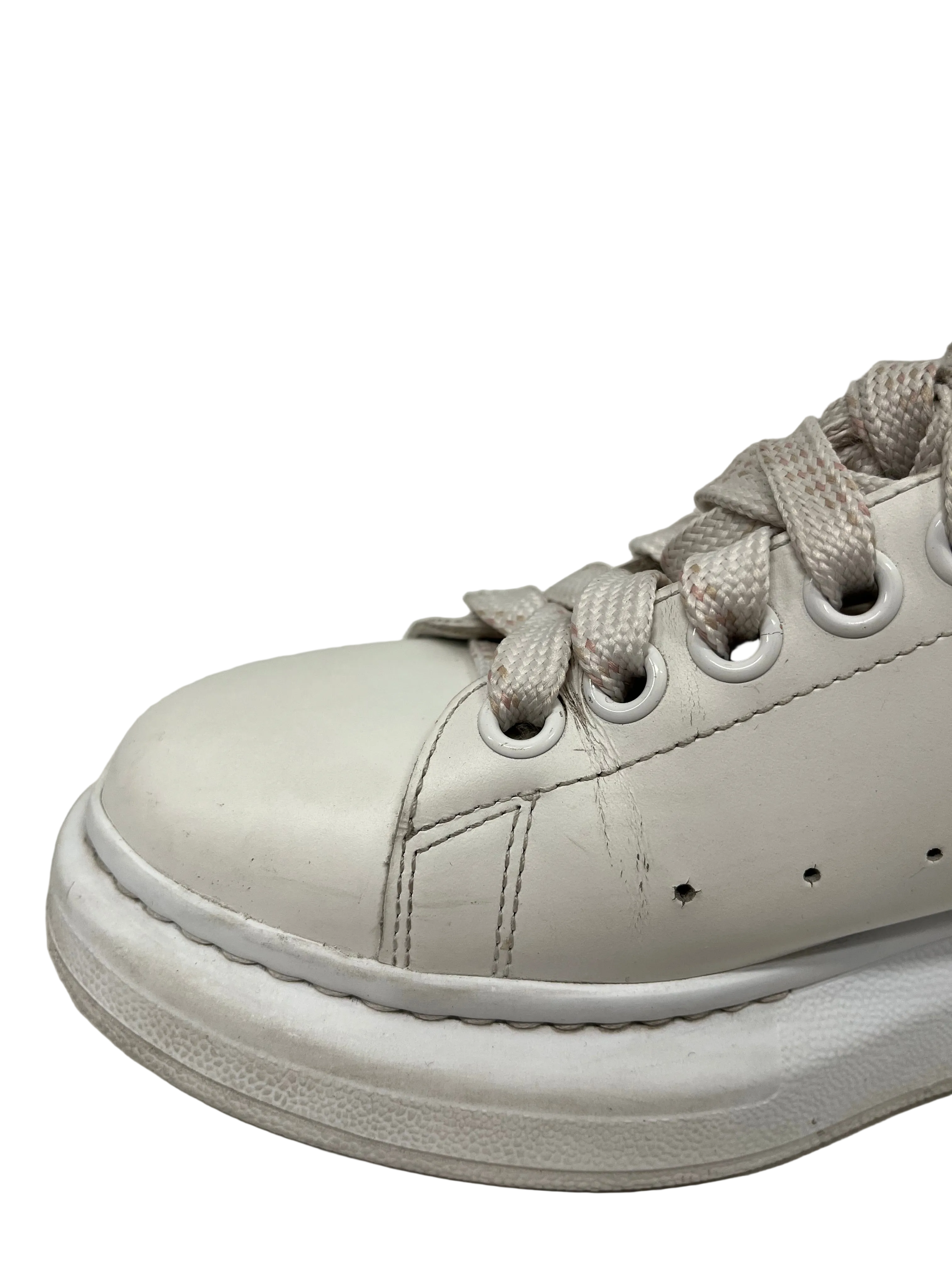 Alexander McQueen/Low-Sneakers/EU 38.5/Leather/WHT/Chunky Heel/OVERSIZED LEATHER SNEAKER view 5