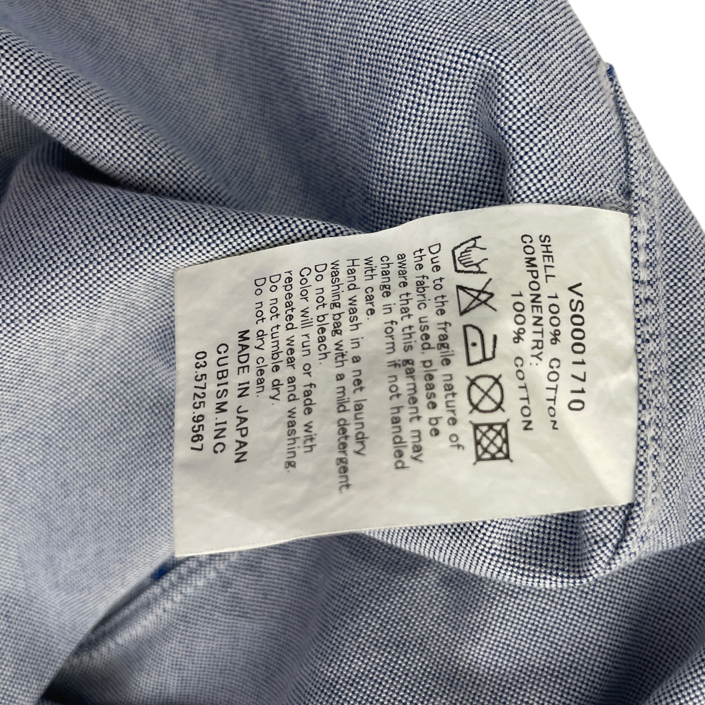 visvim/LS Shirt/M/Cotton/BLU/Circle w zipper view 4