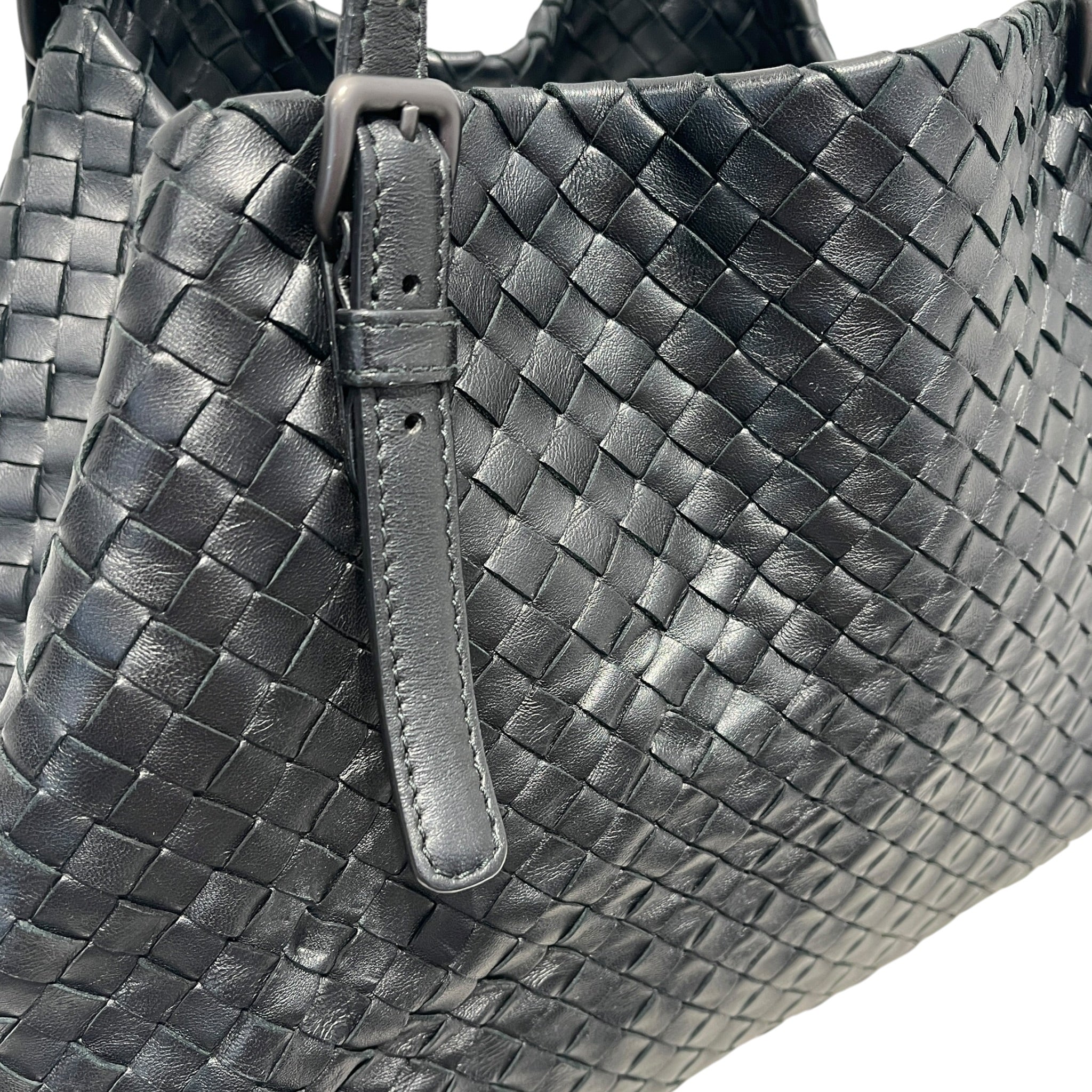 BOTTEGA VENETA/Tote Bag/Leather/BLK/cesto view 6