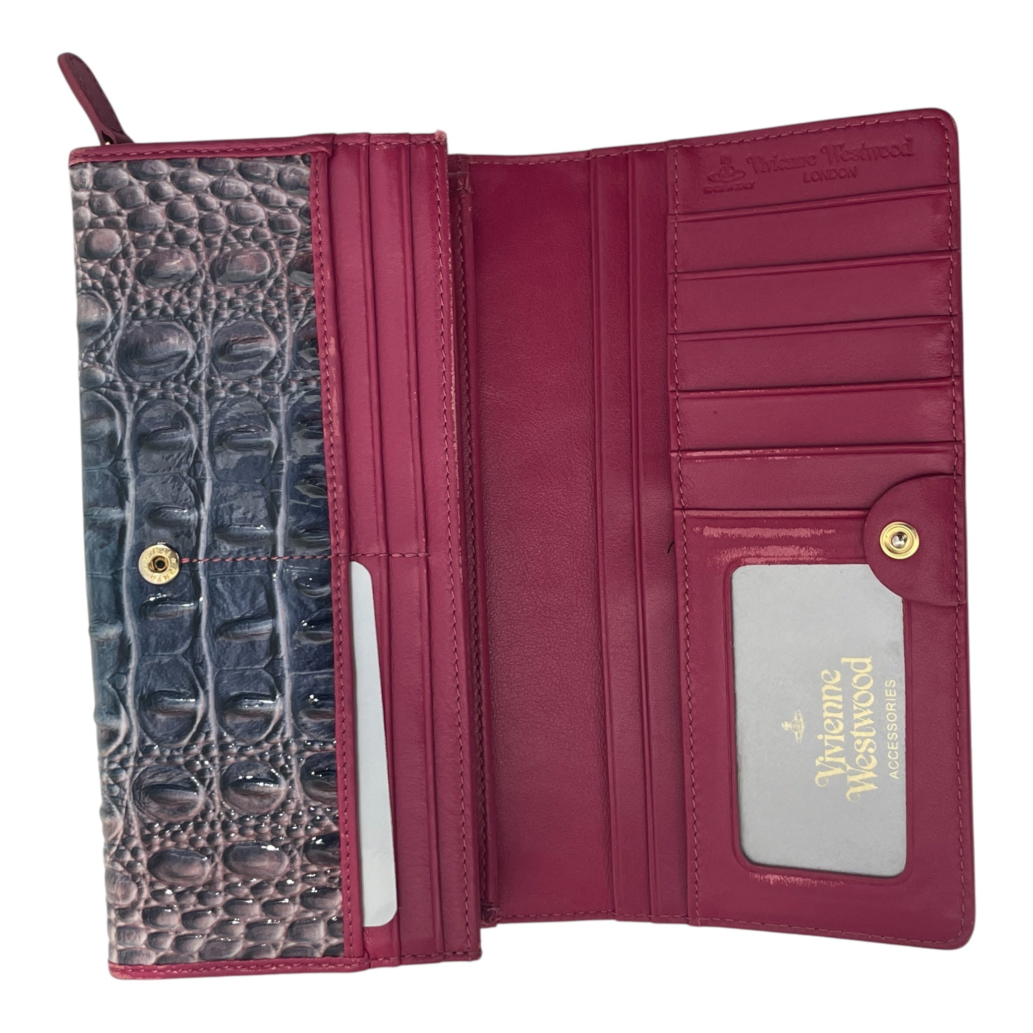 Vivienne Westwood/Long Wallet/Iridescent/Leather/GLD/L's/croc logo view 2