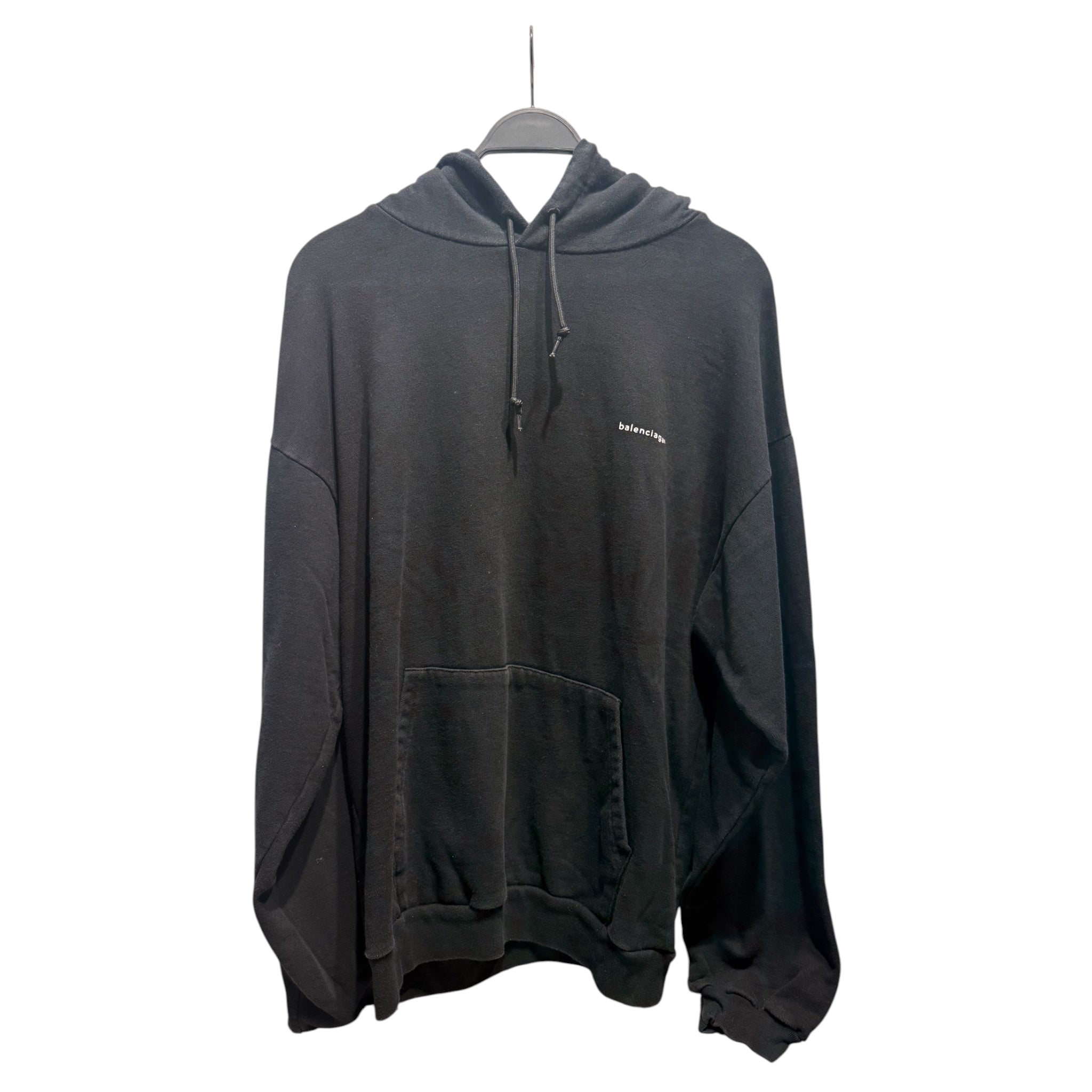 BALENCIAGA/Hoodie/L/Cotton/BLK/plain balenciaga logo view 1