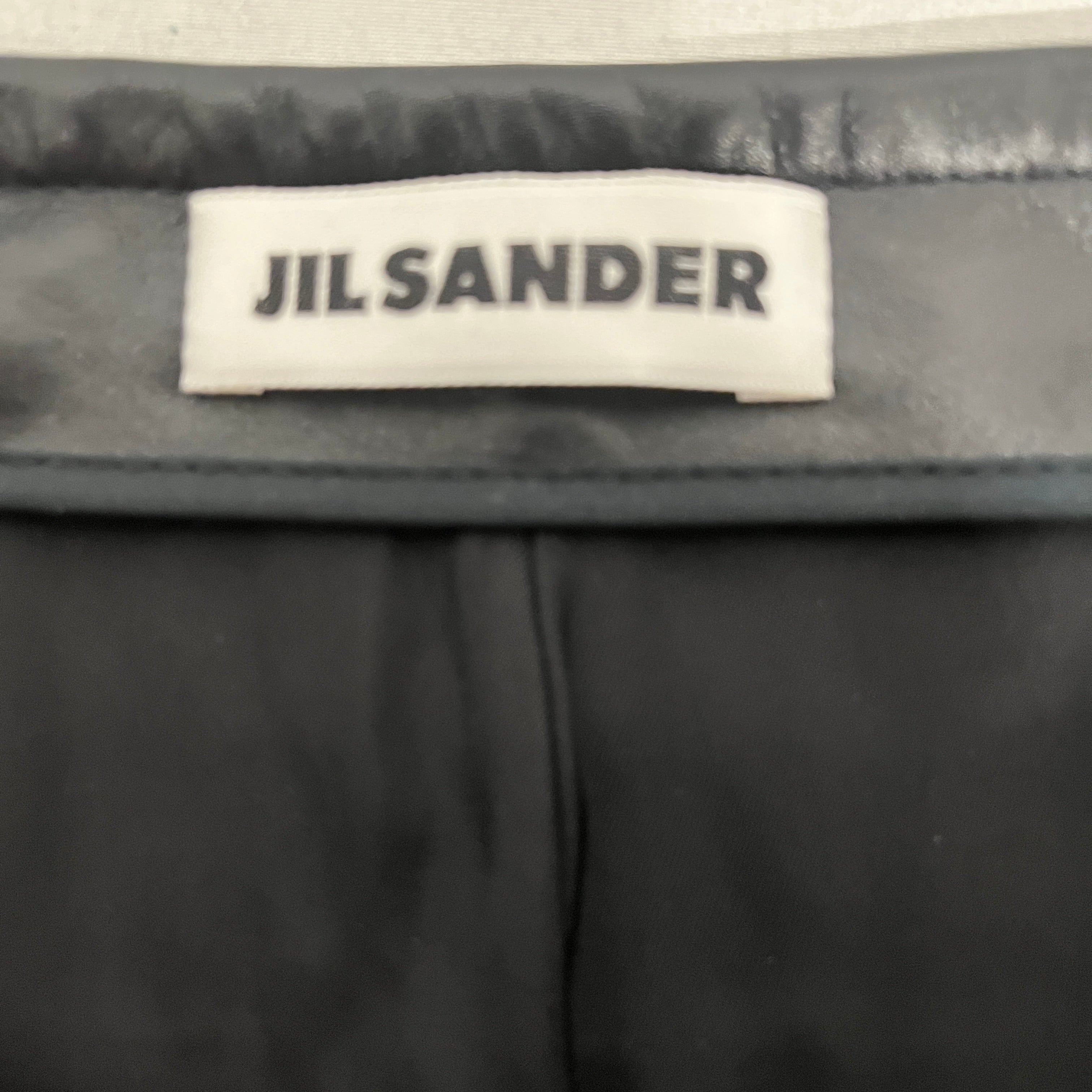 JIL SANDER/Skinny Pants/32/Leather/BLK/WHITE BACK RACING PANTS view 3