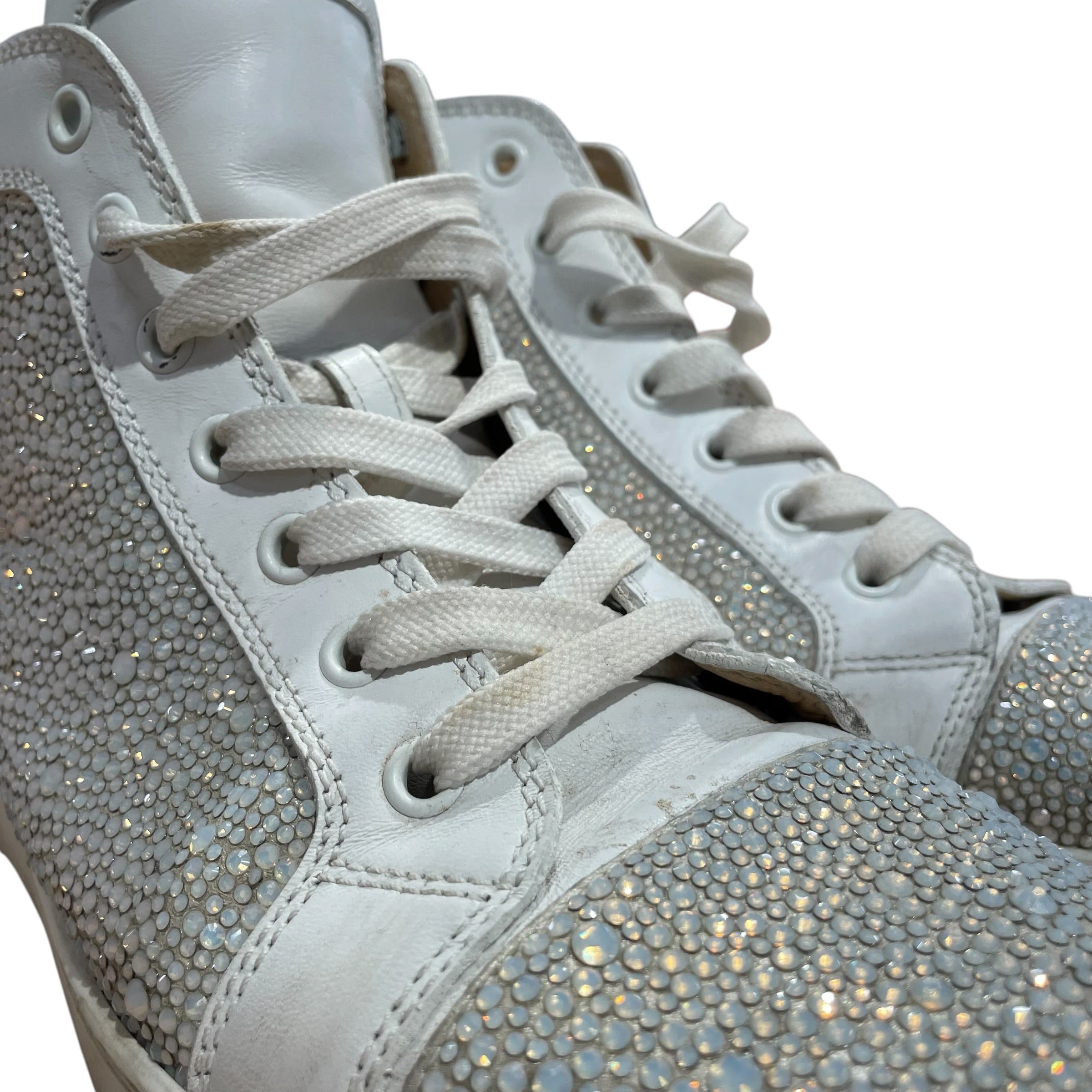 Christian Louboutin/Hi-Sneakers/EU 40/All Over Print/WHT/WHITE RHINESTONE view 7