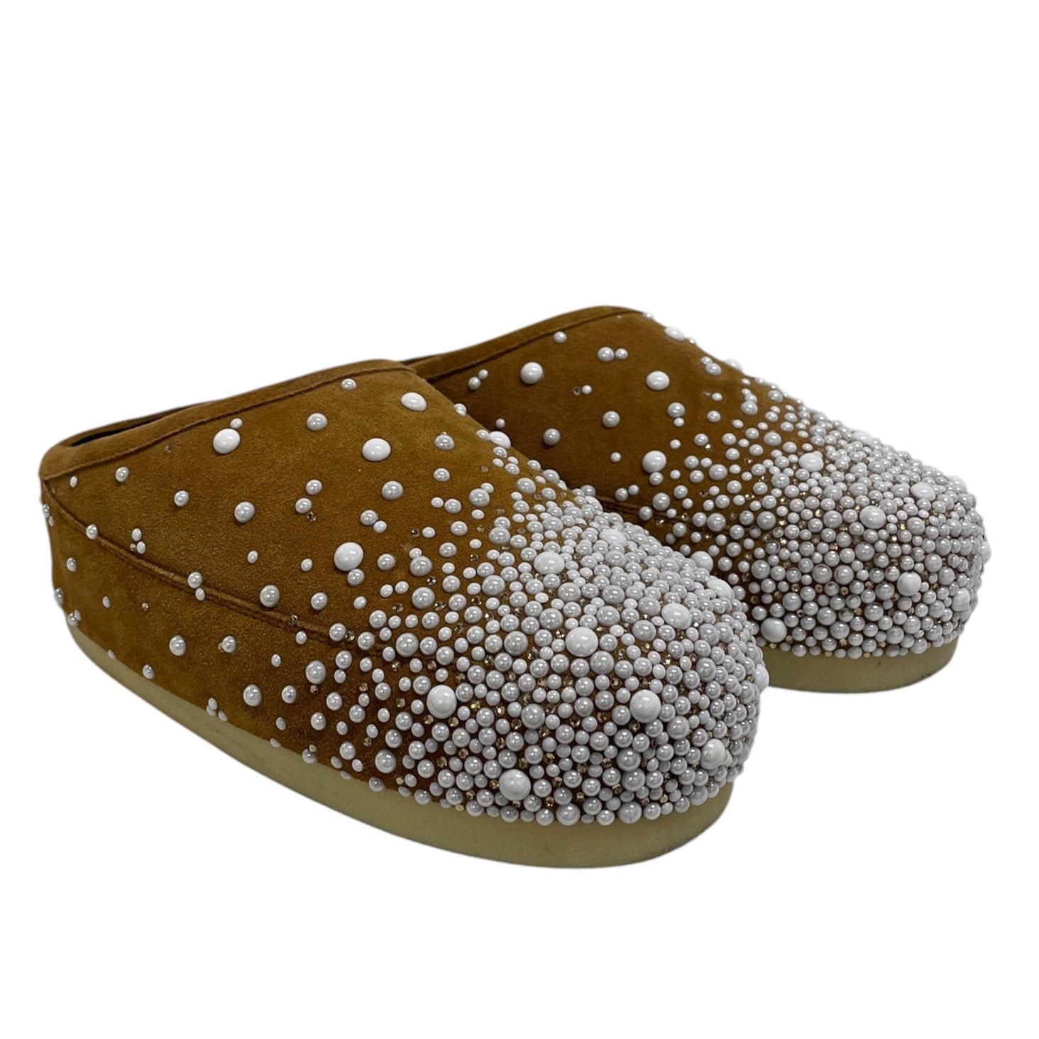 MOON BOOT/Low-Sneakers/US 10/Suede/CML/WHITE PEARL DOT ALL OVR view 1
