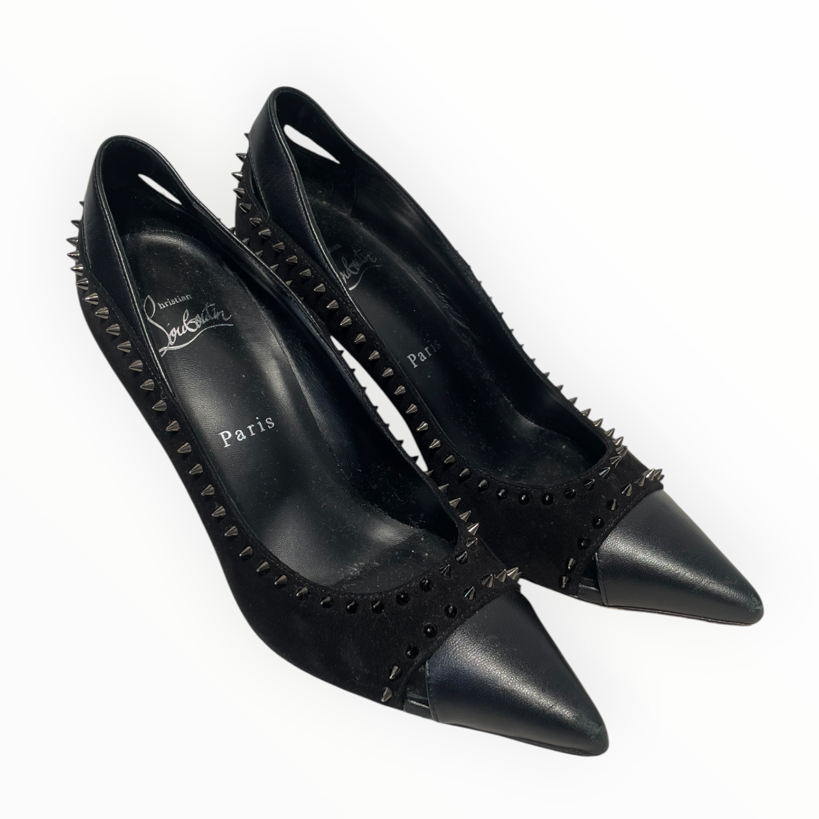 Christian Louboutin/Heels/EU 36.5/Suede/BLK/STUDDED view 1