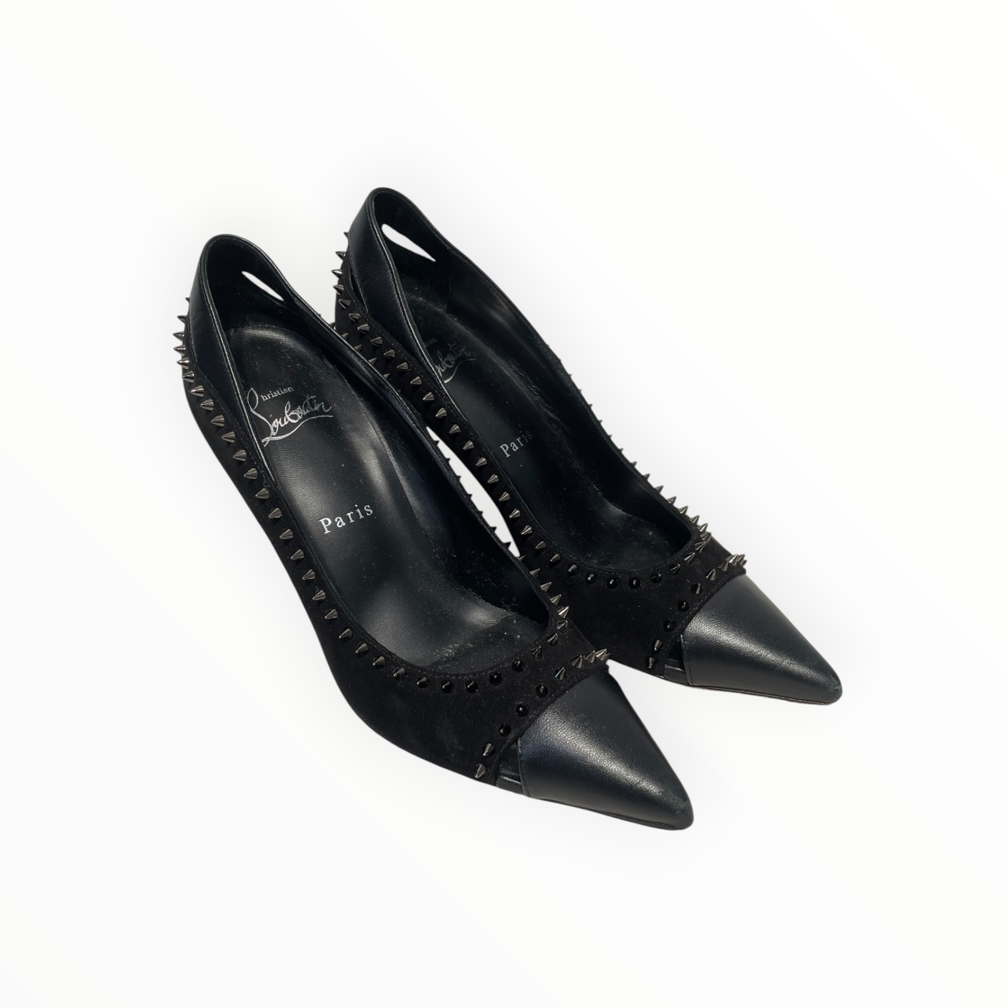 Christian Louboutin/Heels/EU 36.5/Suede/BLK/STUDDED view 1