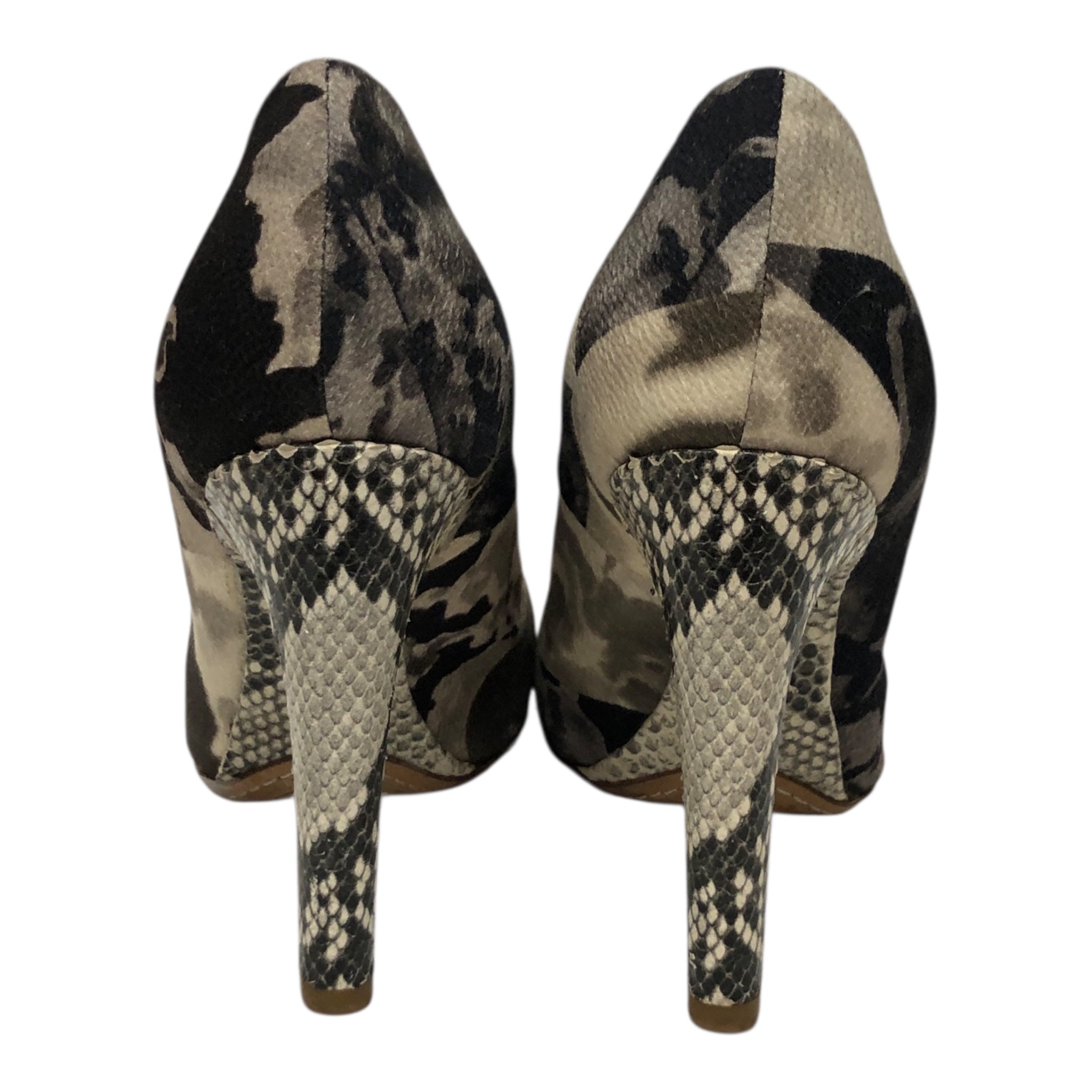 DRIES VAN NOTEN/Heels/US 5.5/All Over Print/Leather/GRY/MARBLED SNAKE SKIN HEELS view 4