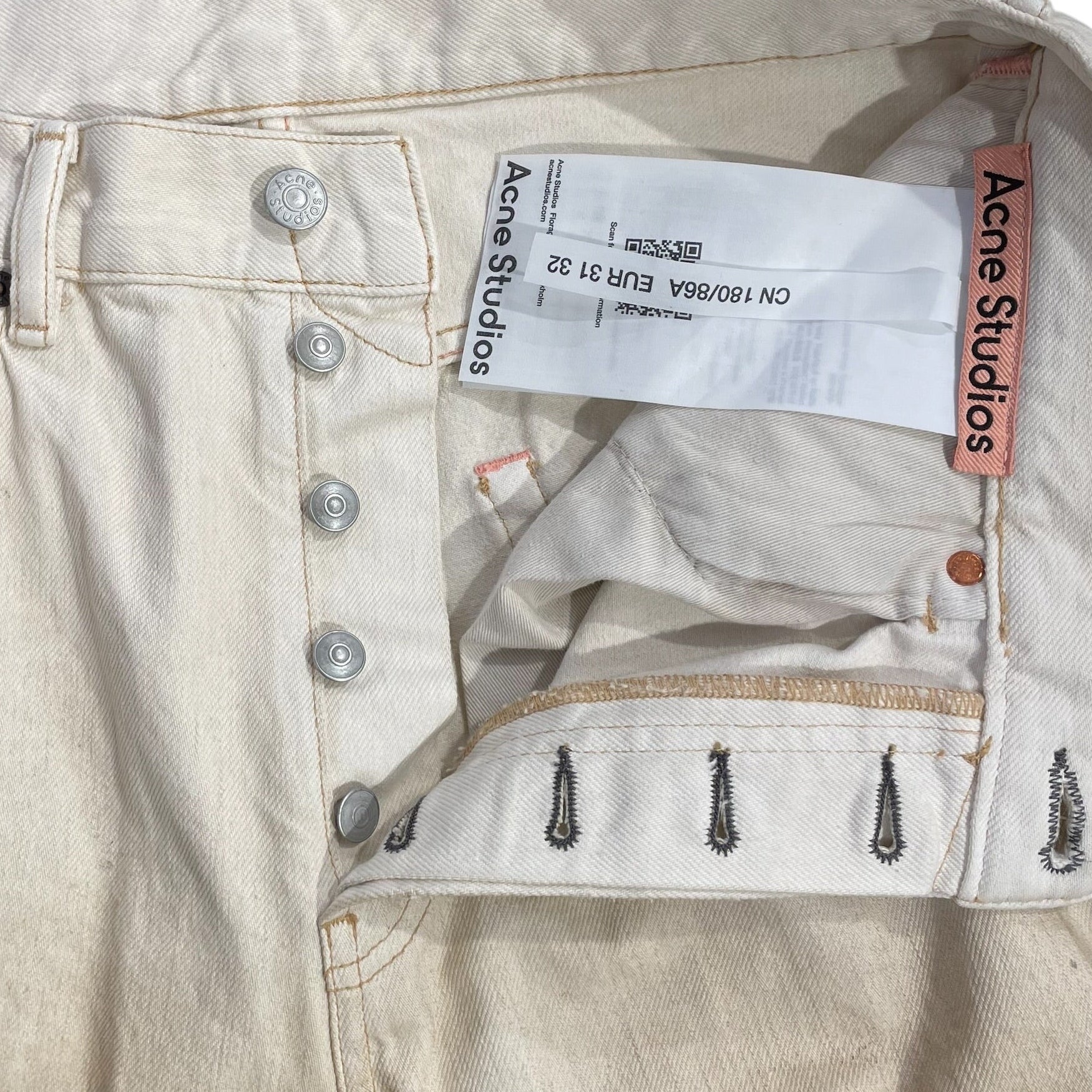 Acne Studios/Bootcut Pants/31/Cotton/BEG/Graphic/PAINT SPLATTER view 4