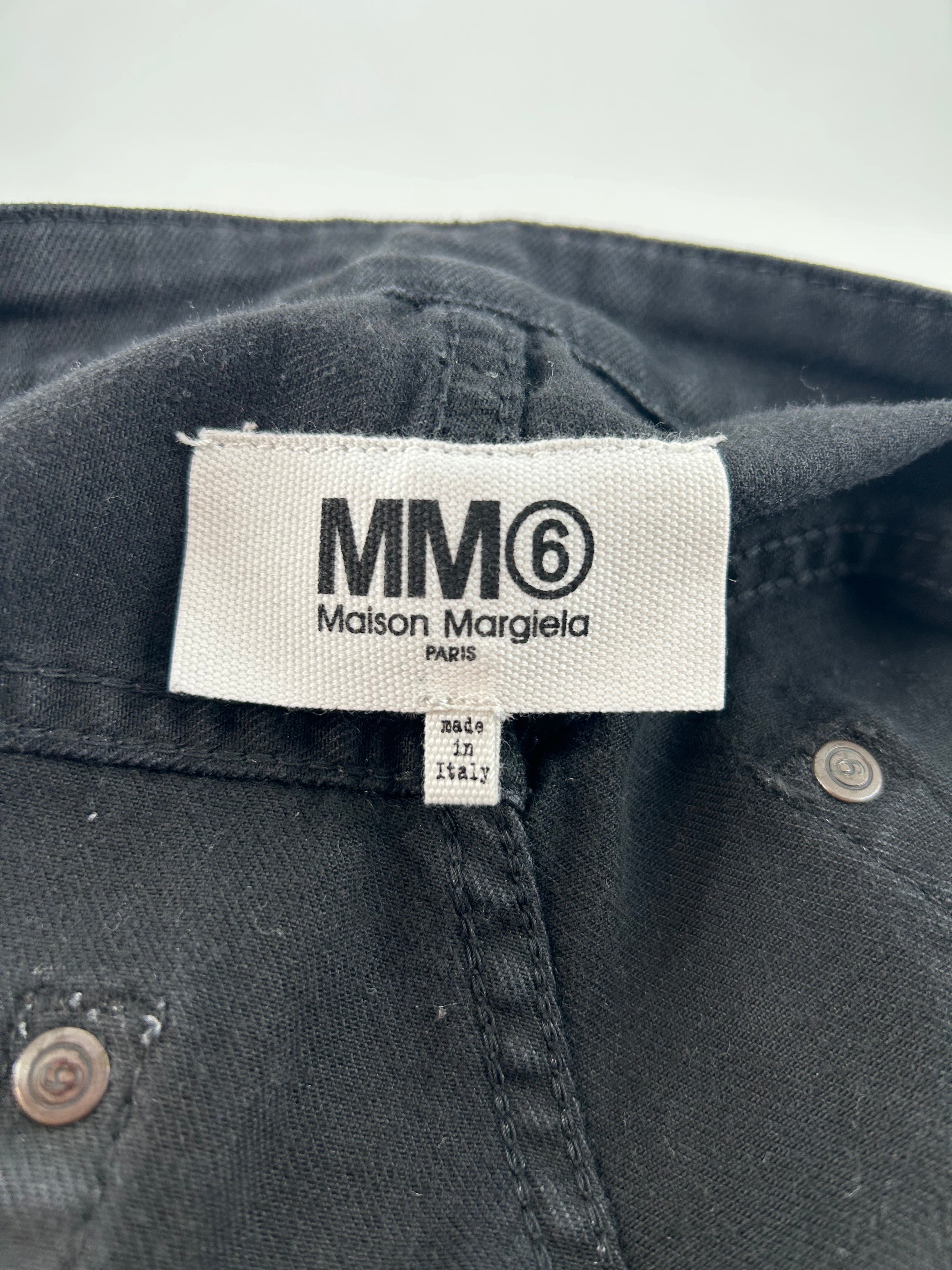 MM6/Pants/46/Cotton/BLK/denim knee view 3