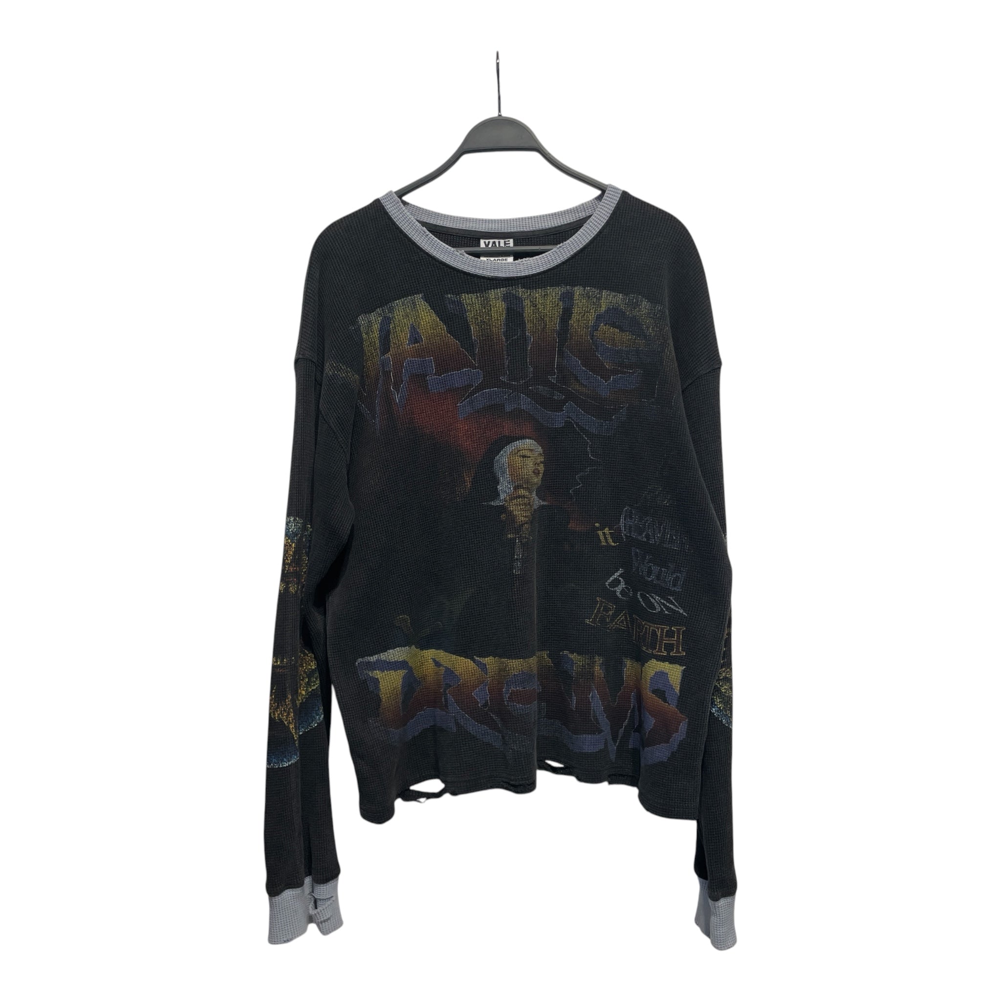 VALE/LS T-Shirt/XL/Cotton/BLK/Graphic/nun earth view 1