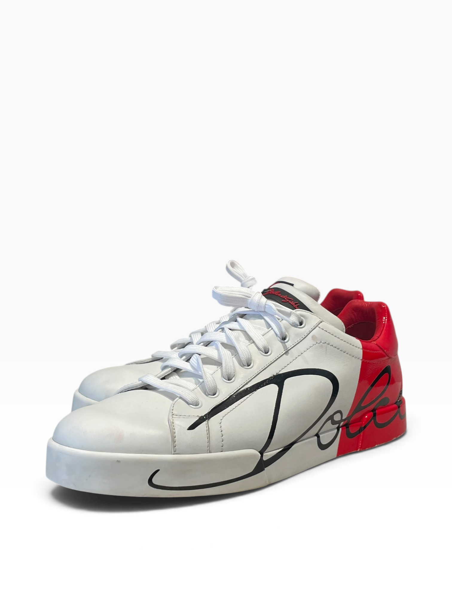 DOLCE&GABBANA/Low-Sneakers/US 10/Leather/WHT/PORTOFINO WHITE RED view 1