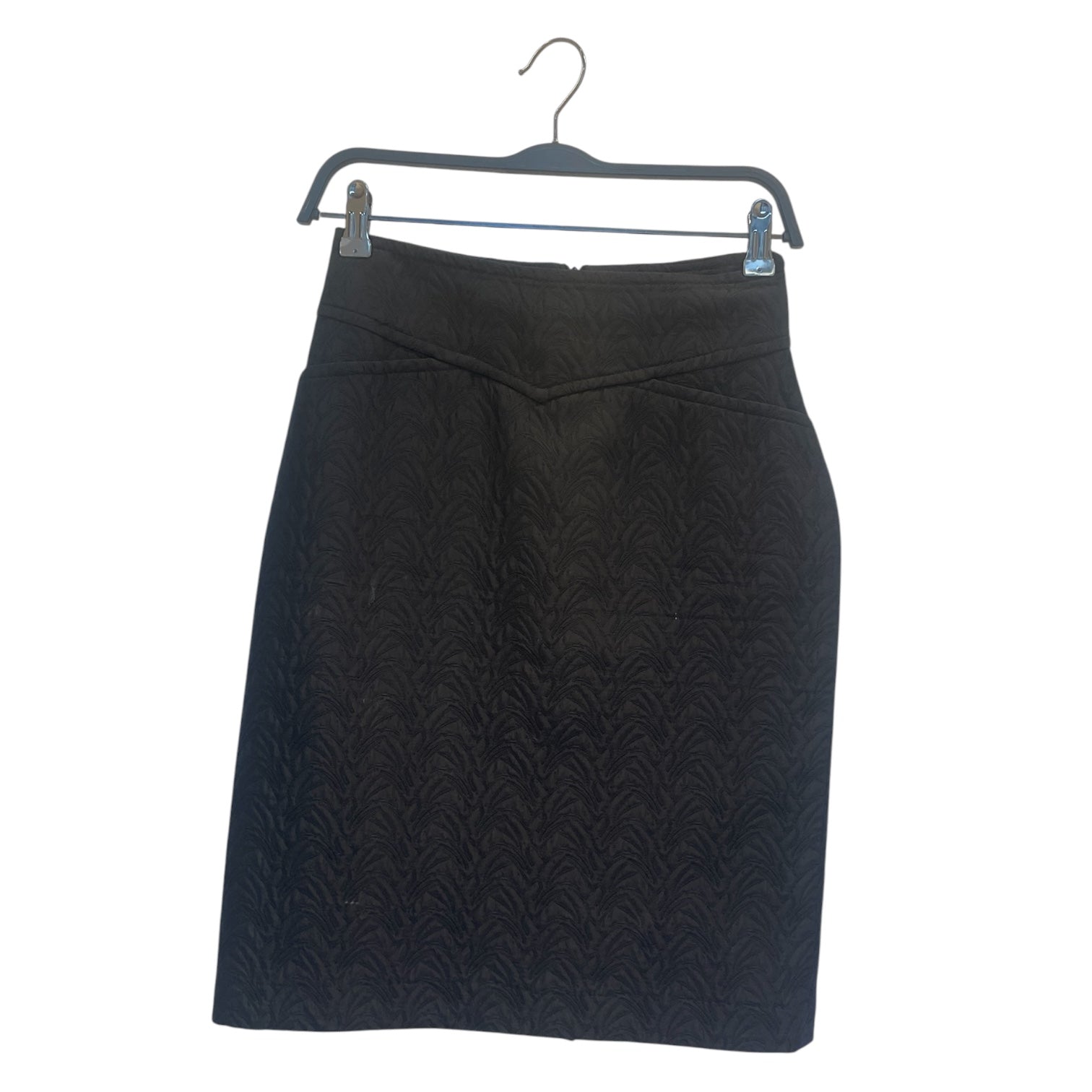 DRIES VAN NOTEN/Skirt/38/Floral Pattern/Wool/BLK/Midi Length/ view 1