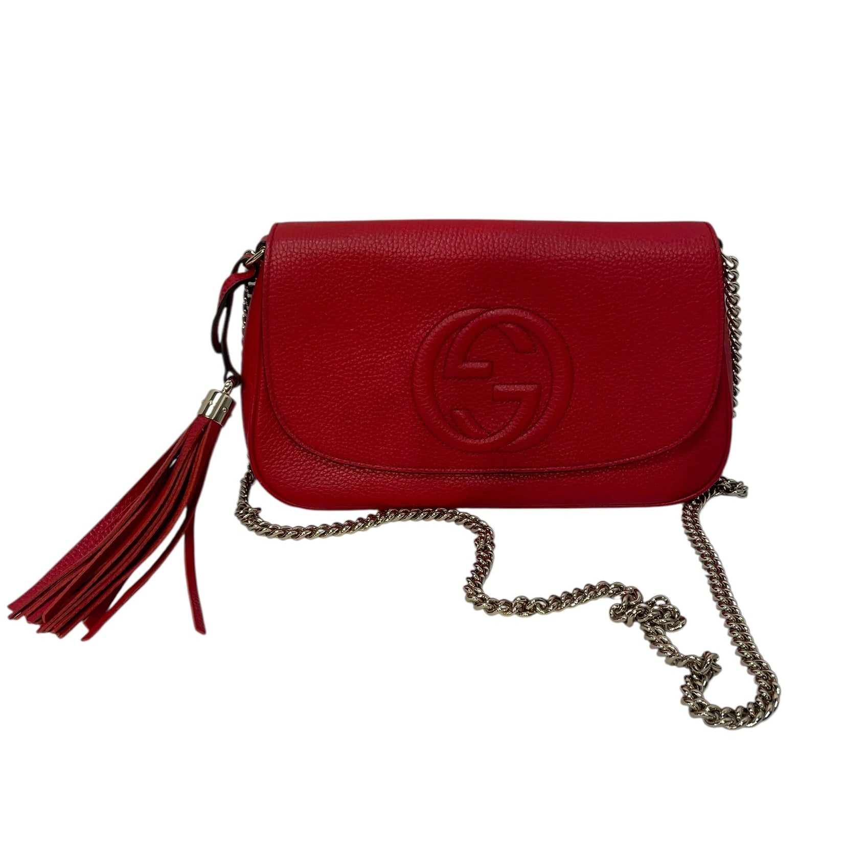 GUCCI/Cross Body Bag/Leather/RED/SOHO FLAP GOLD CHAIN view 1