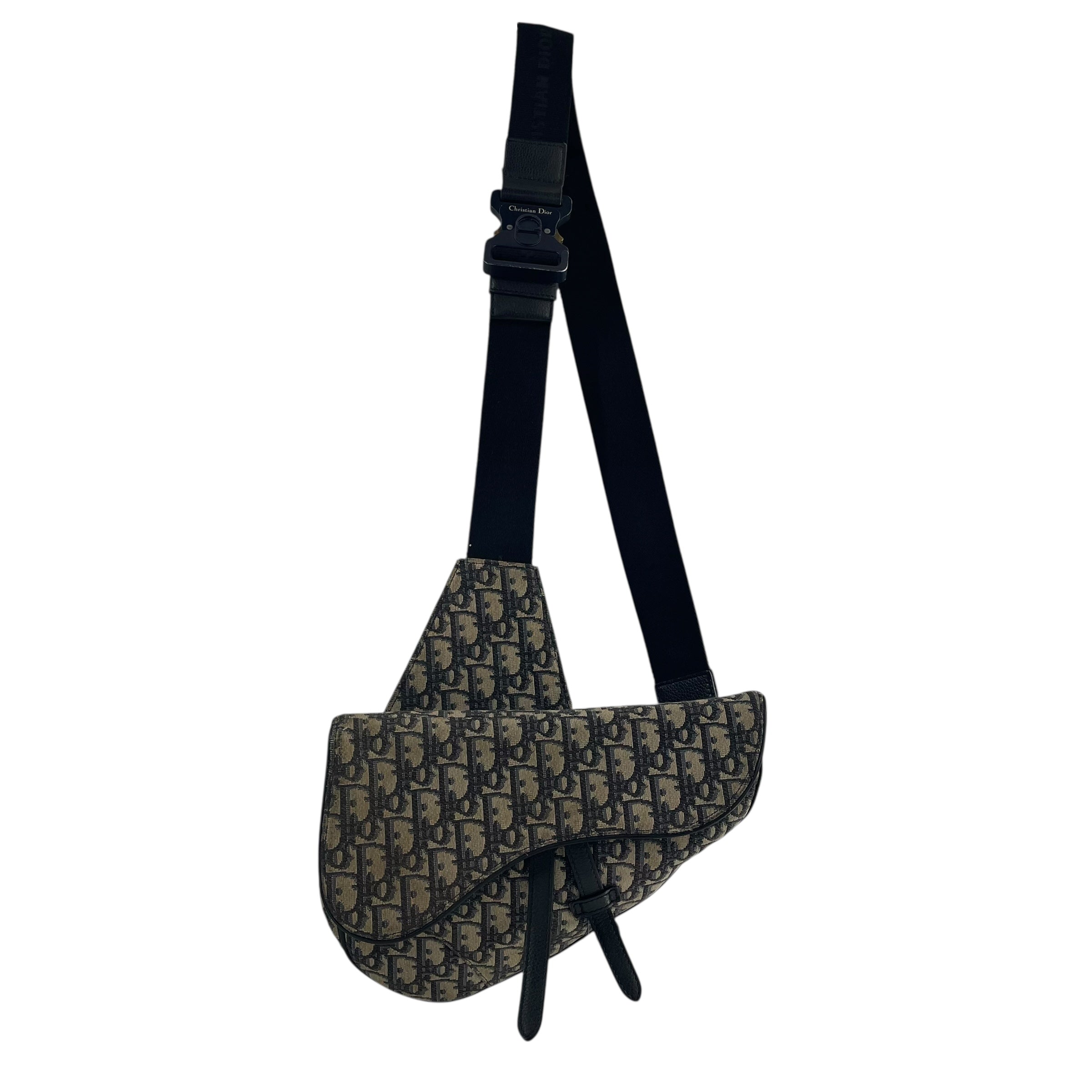 Christian Dior/Cross Body Bag/Monogram/Cotton/GRY/SADDLE + CLIP view 1