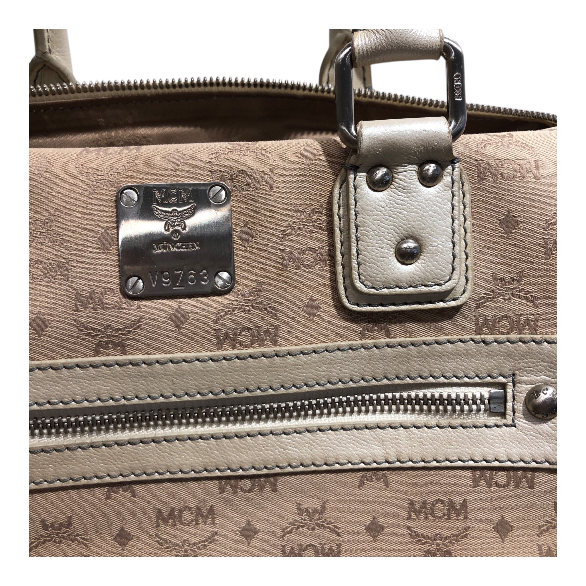 MCM/Hand Bag/Monogram/Cotton/BEG/ view 6