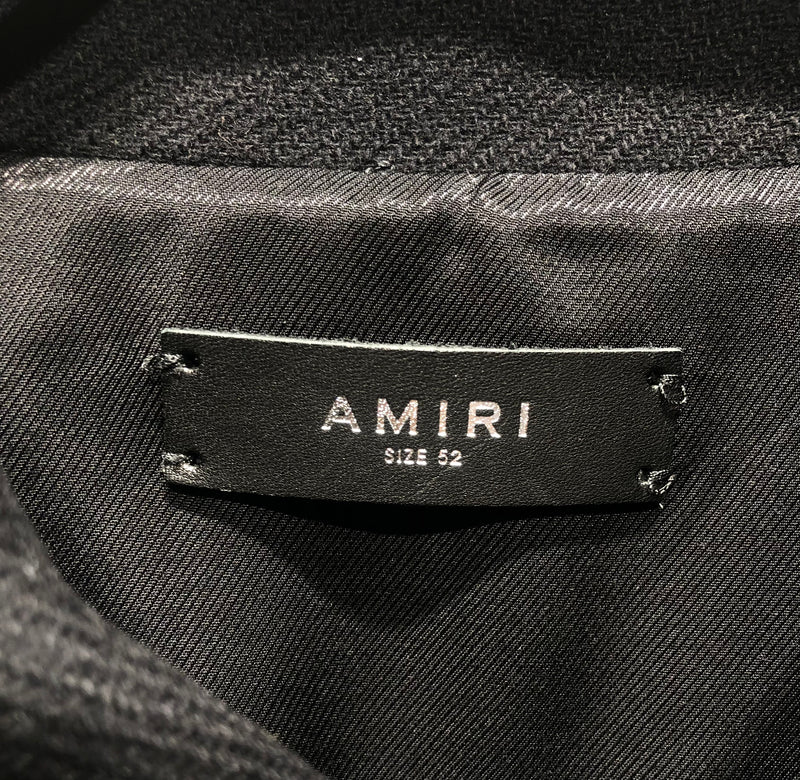AMIRI/Jacket/XXL/Wool/BLK/AMIRI BONE VARISTY JACKET
