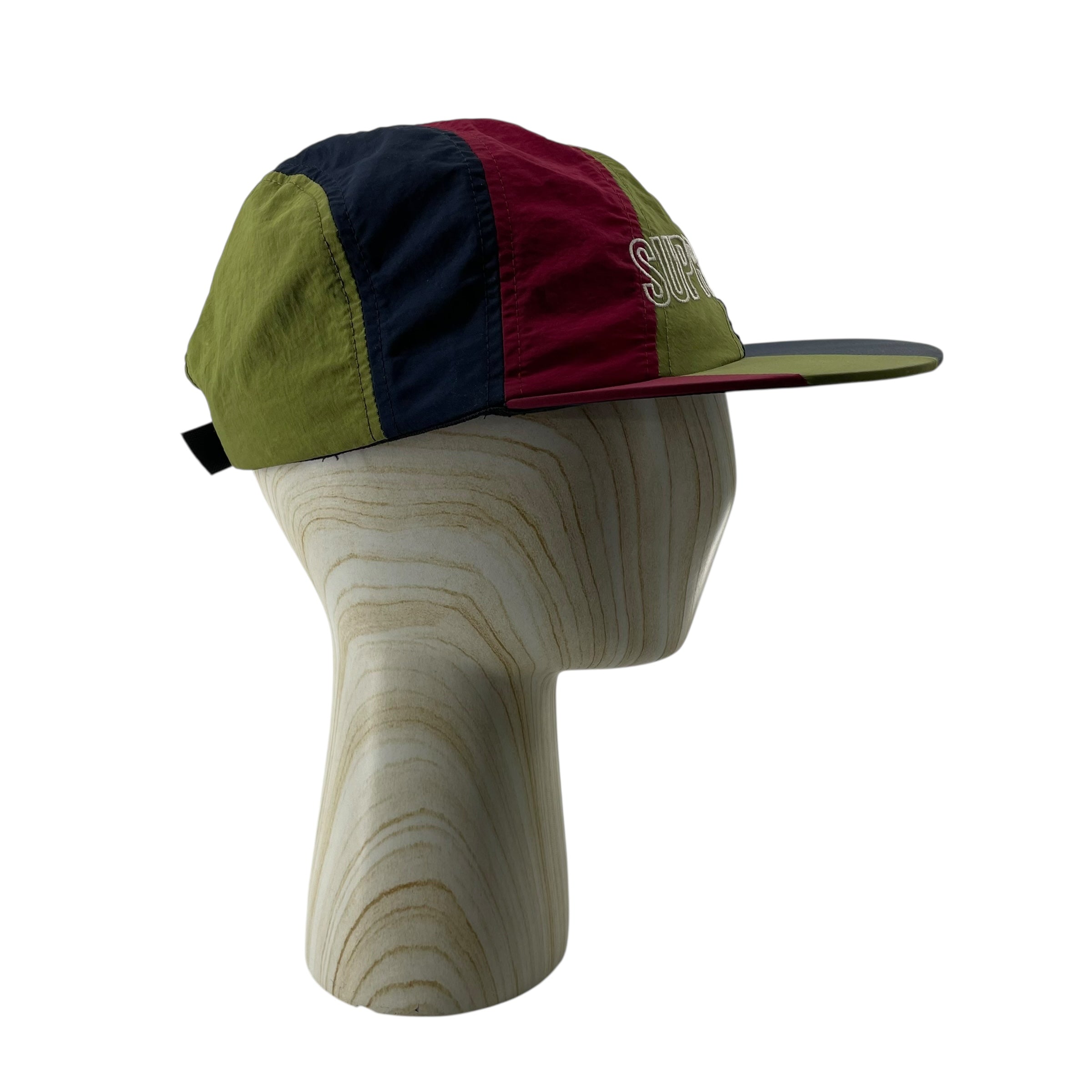 Supreme/Hat/Nylon/MLT/WHI LOGO W GRN/RED/NVY STRIPE view 2