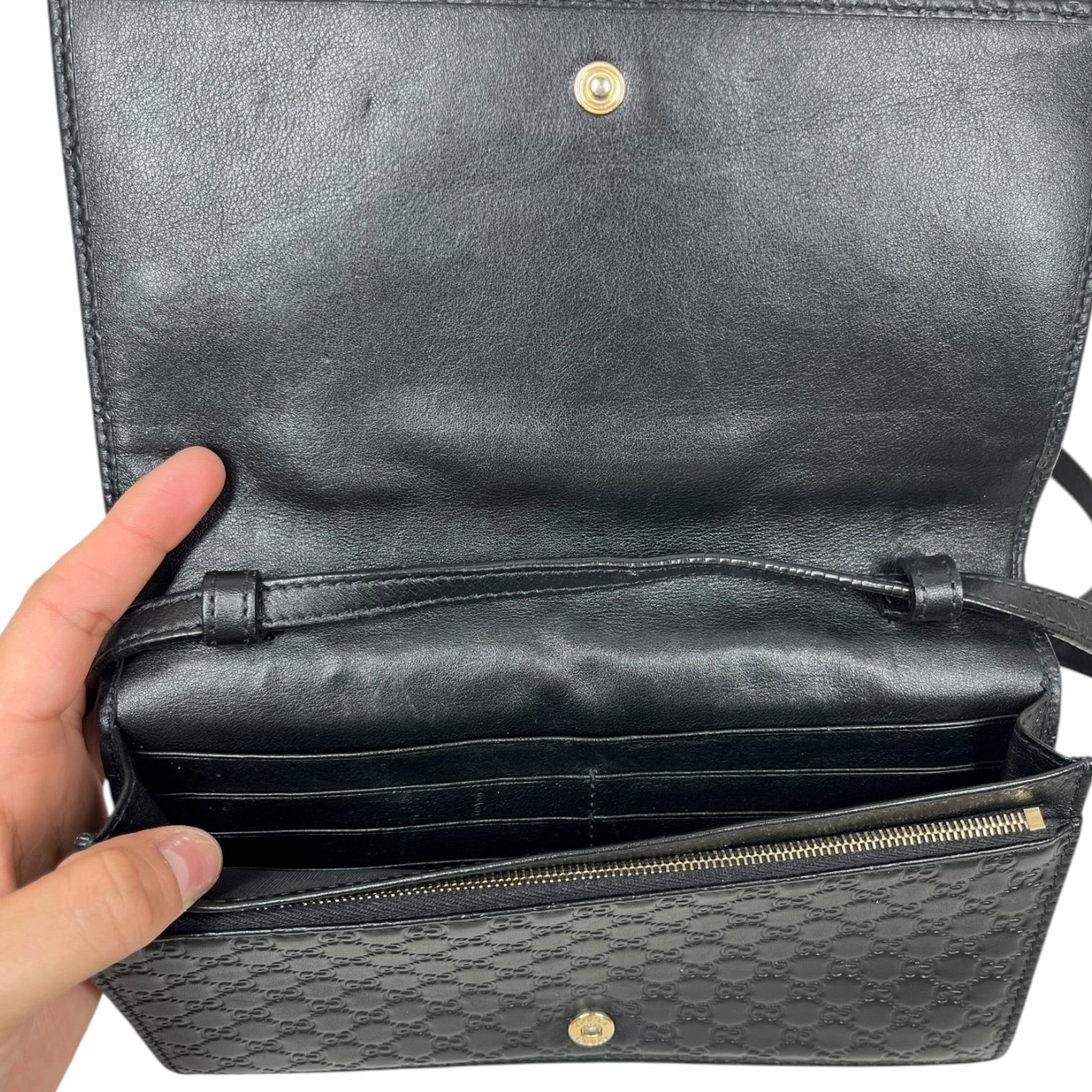 GUCCI/Cross Body Bag/Monogram/Leather/BLK/466507 525040 view 4