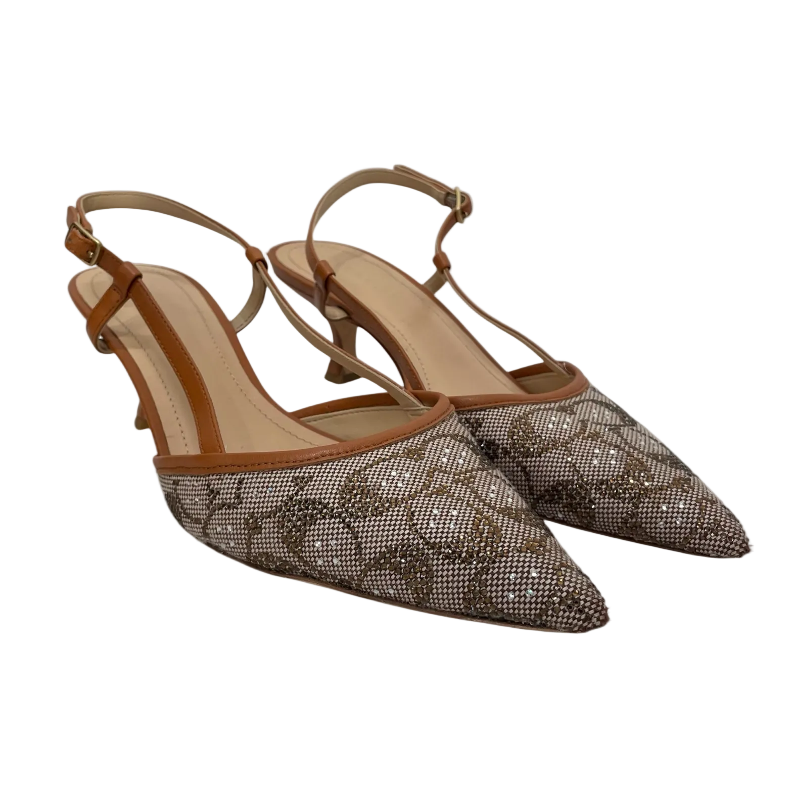 COACH/Heels/US 10/Monogram/BRW/ROSIE CRYSTAL SLING BACK view 1