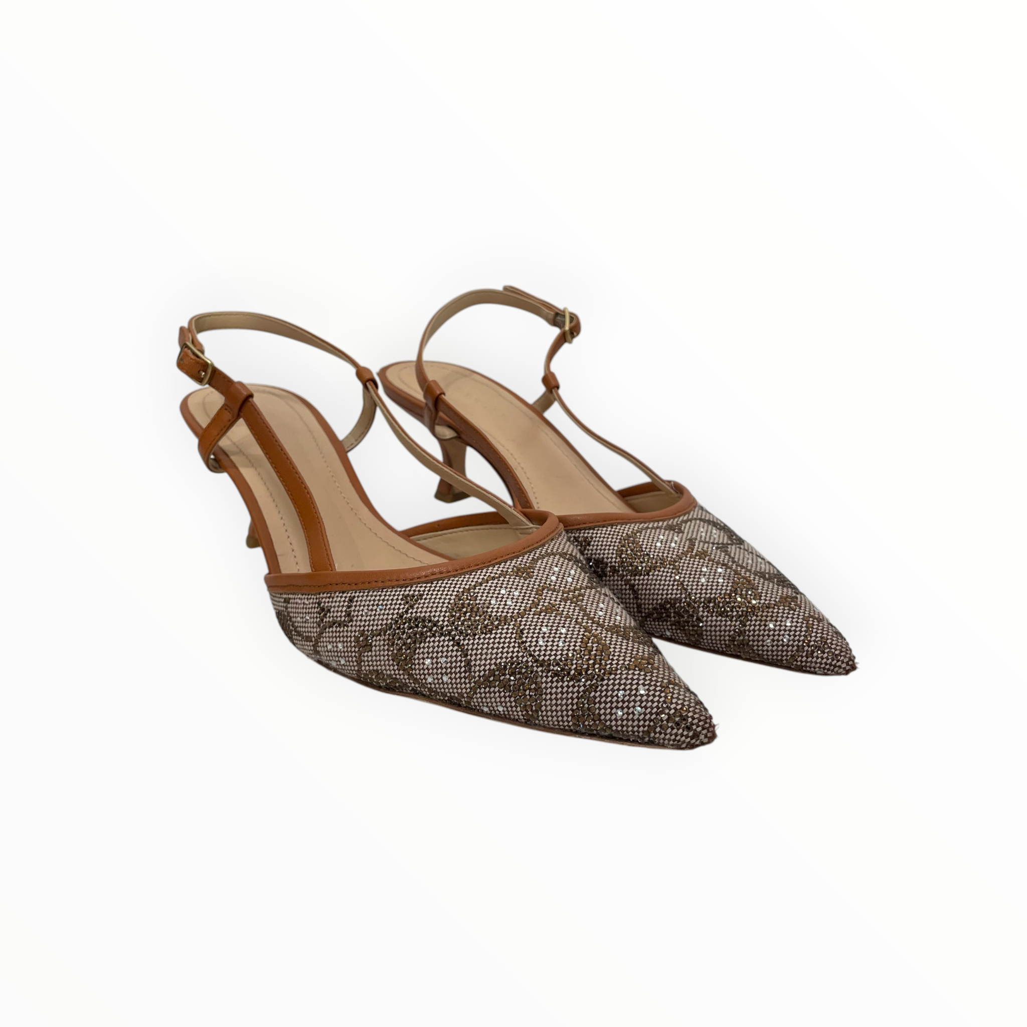COACH/Heels/US 10/Monogram/BRW/ROSIE CRYSTAL SLING BACK view 1