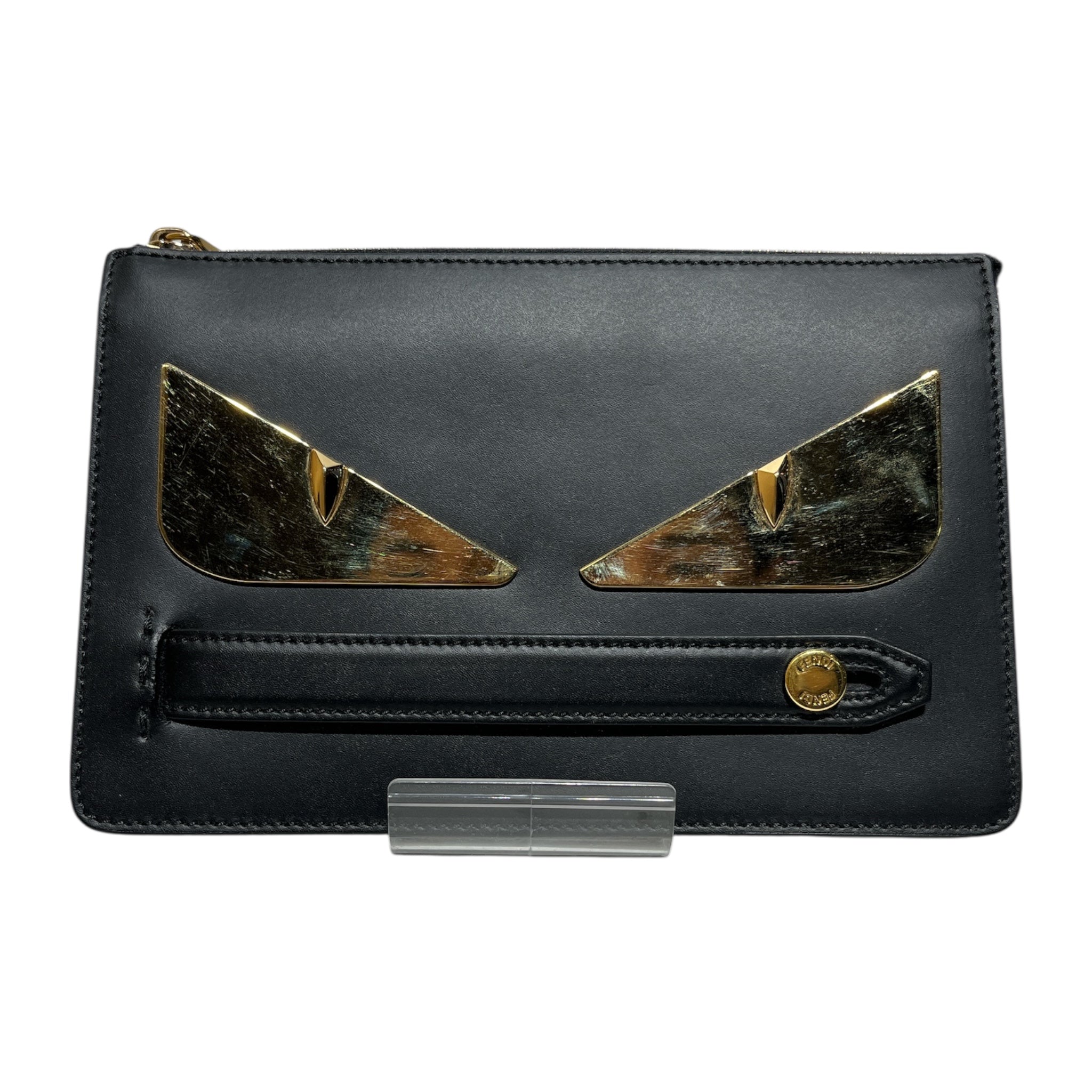 FENDI/Pouch/Leather/BLK/GOLD EYE POUCH view 1