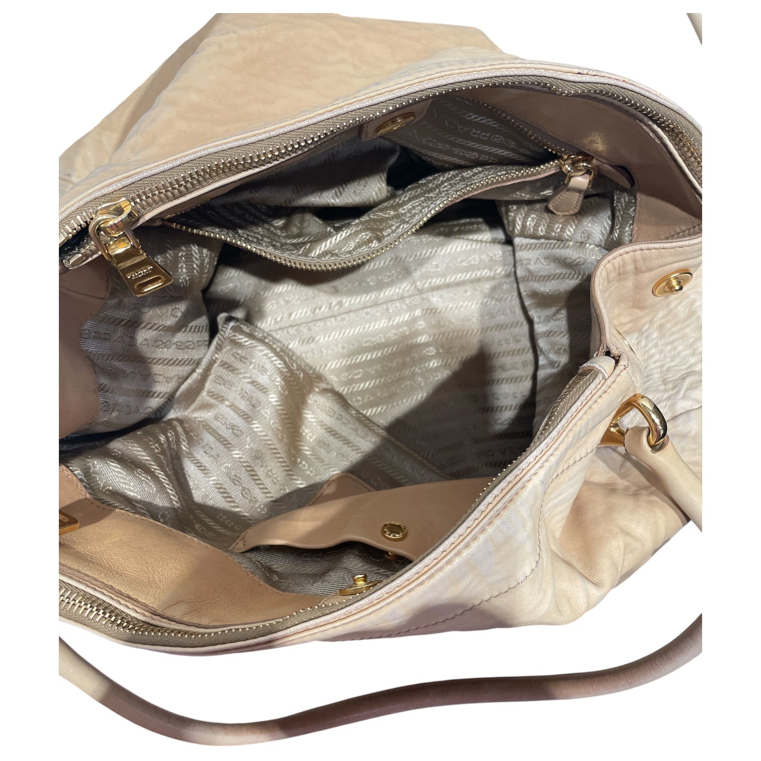 PRADA/Tote Bag/Leather/CRM/CALFSKIN HOBO GLD HRDWRE view 4