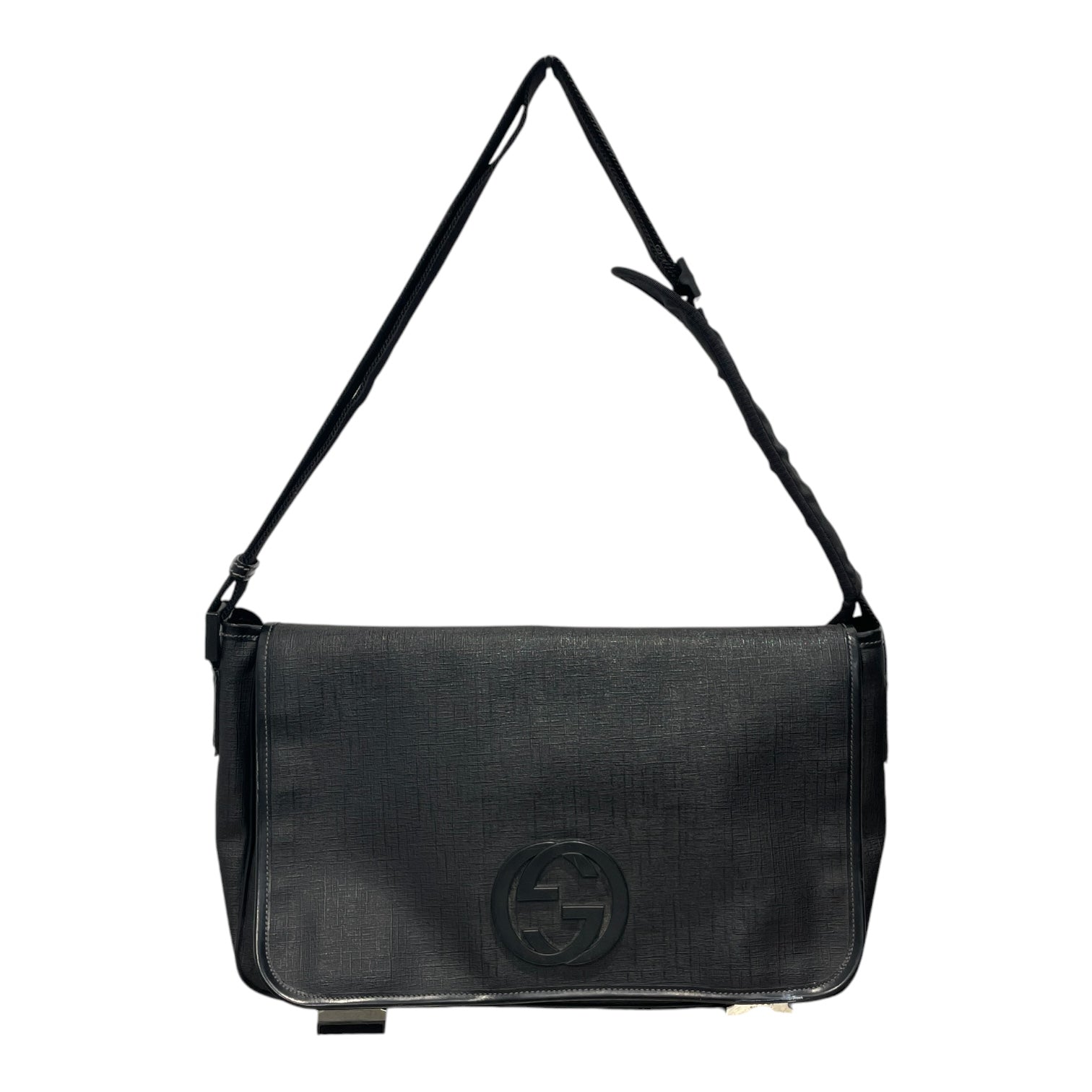 GUCCI/Cross Body Bag/Leather/BLK/MESSANGER BAG/LARGE CLIPS view 1