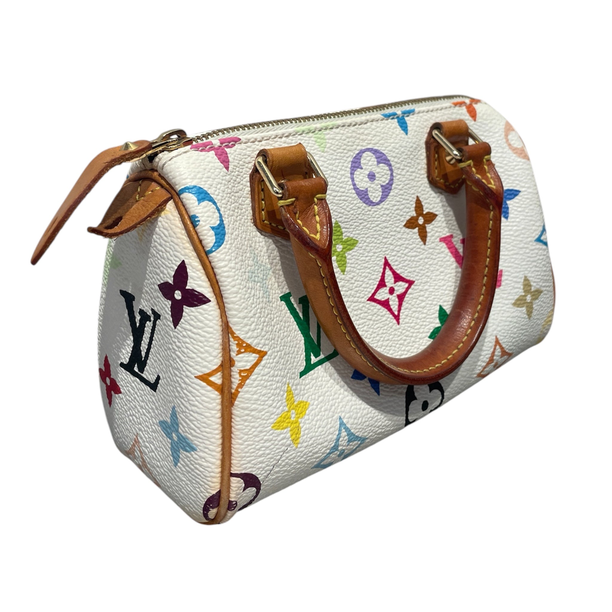 LOUIS VUITTON/Hand Bag/Leather/WHT/Takashi Murakami Mini Speedy view 3