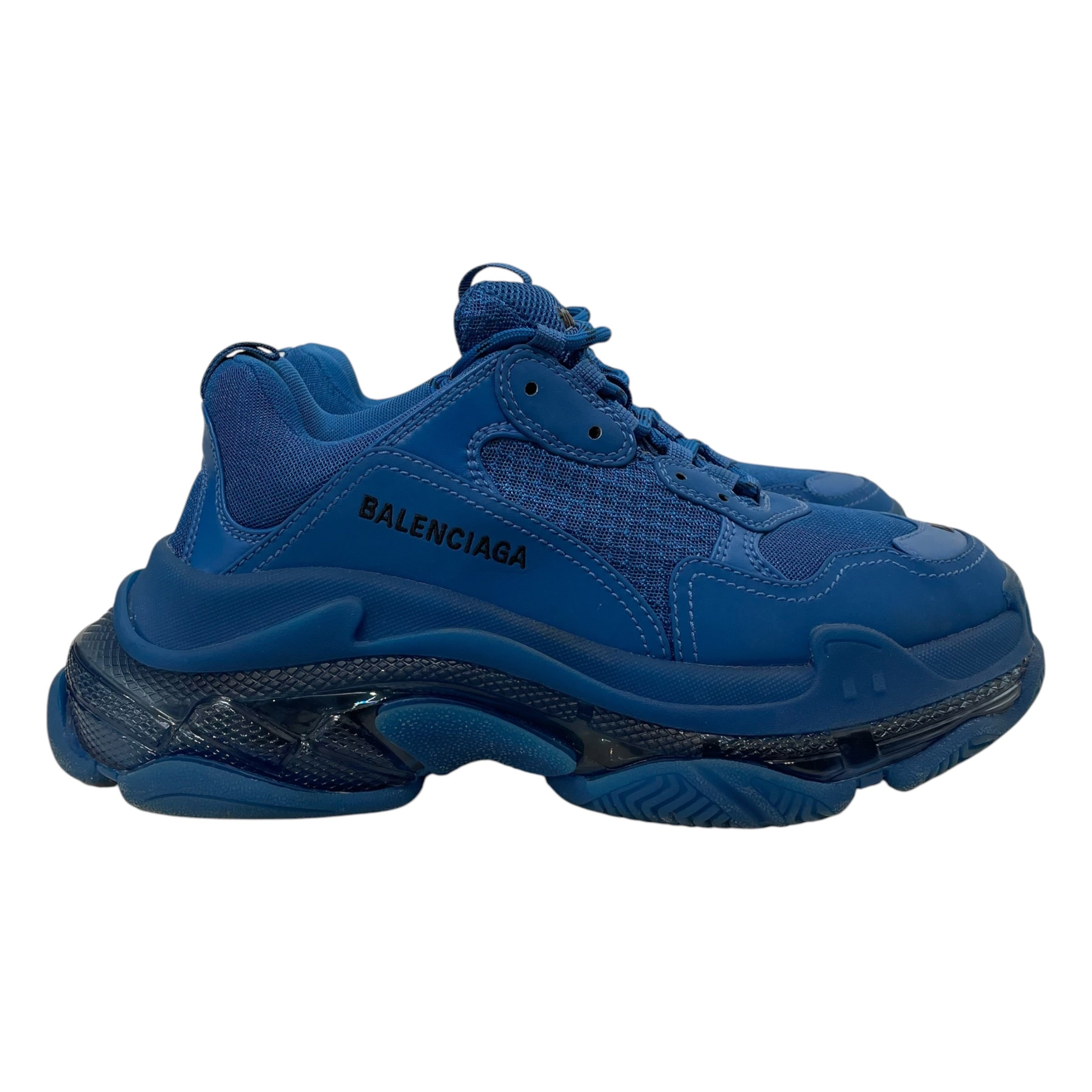 BALENCIAGA/Low-Sneakers/US 7/BLU/Triple S Clear Sole view 4