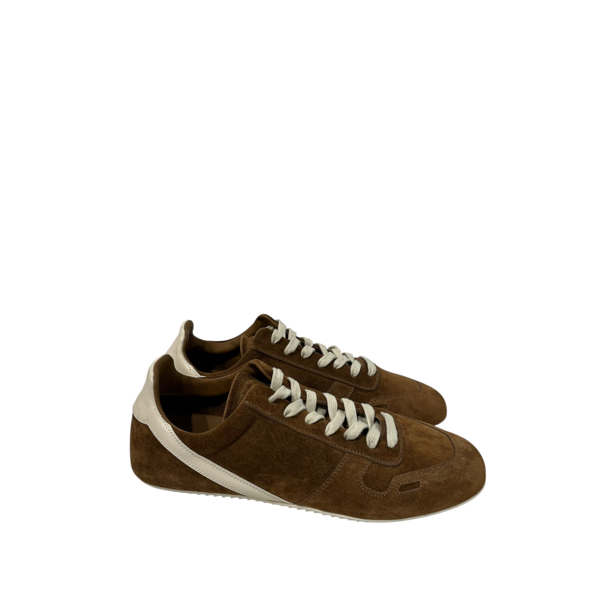 Rick Owens/Low-Sneakers/EU 41/Suede/CML/minimal sneaker white trim view 5