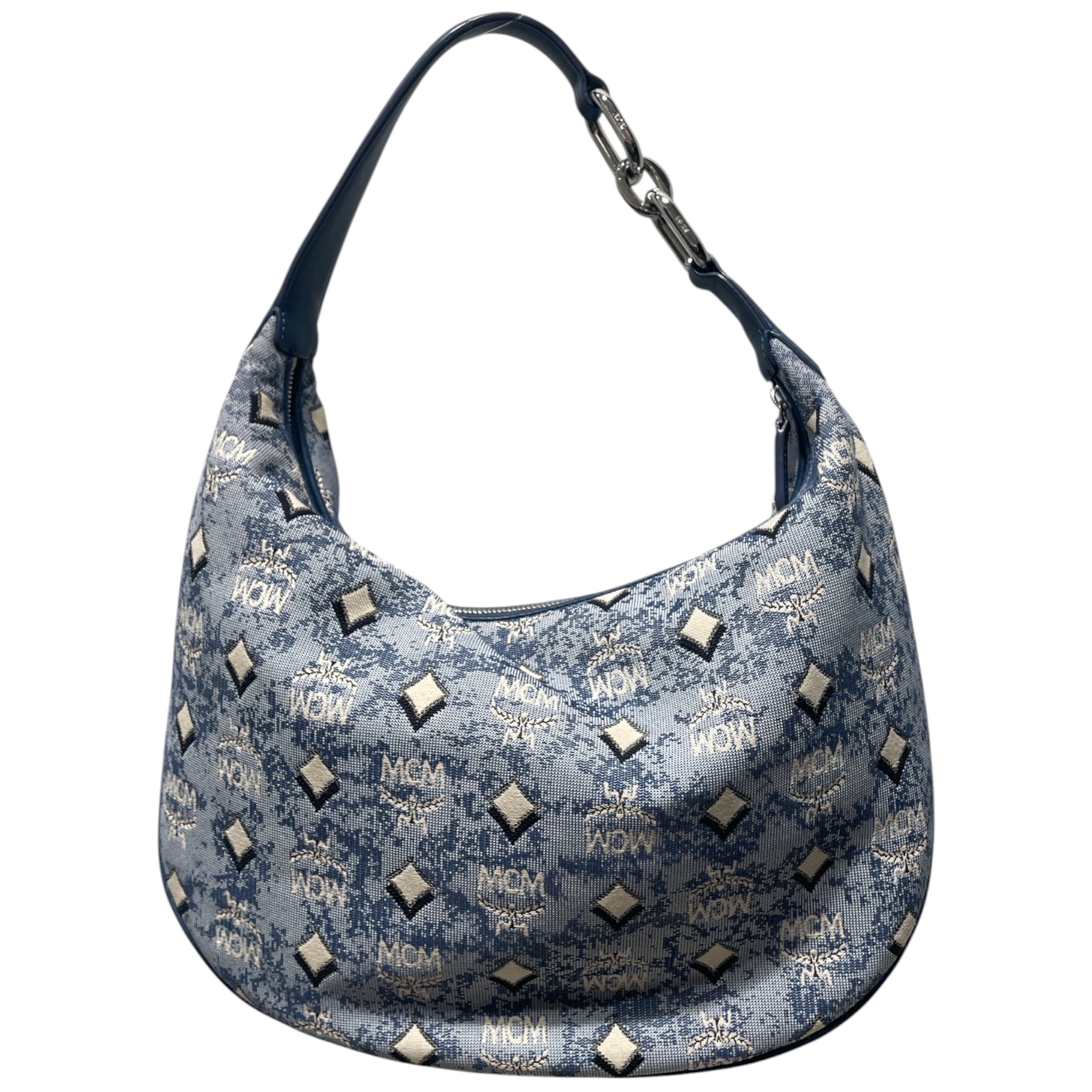 MCM/Hand Bag/Monogram/Cotton/IDG/Denim blue hobo view 1