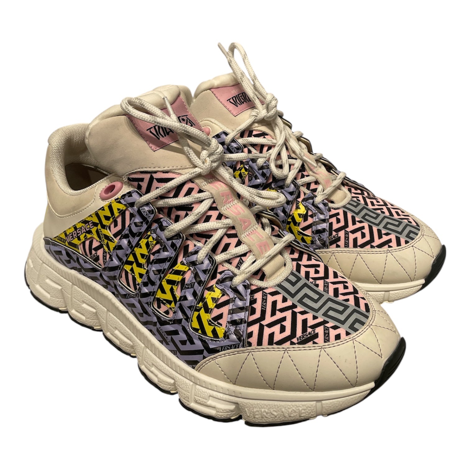 VERSACE/Low-Sneakers/EU 43/All Over Print/Leather/WHT/Trigreca - Greca Cushioning view 1