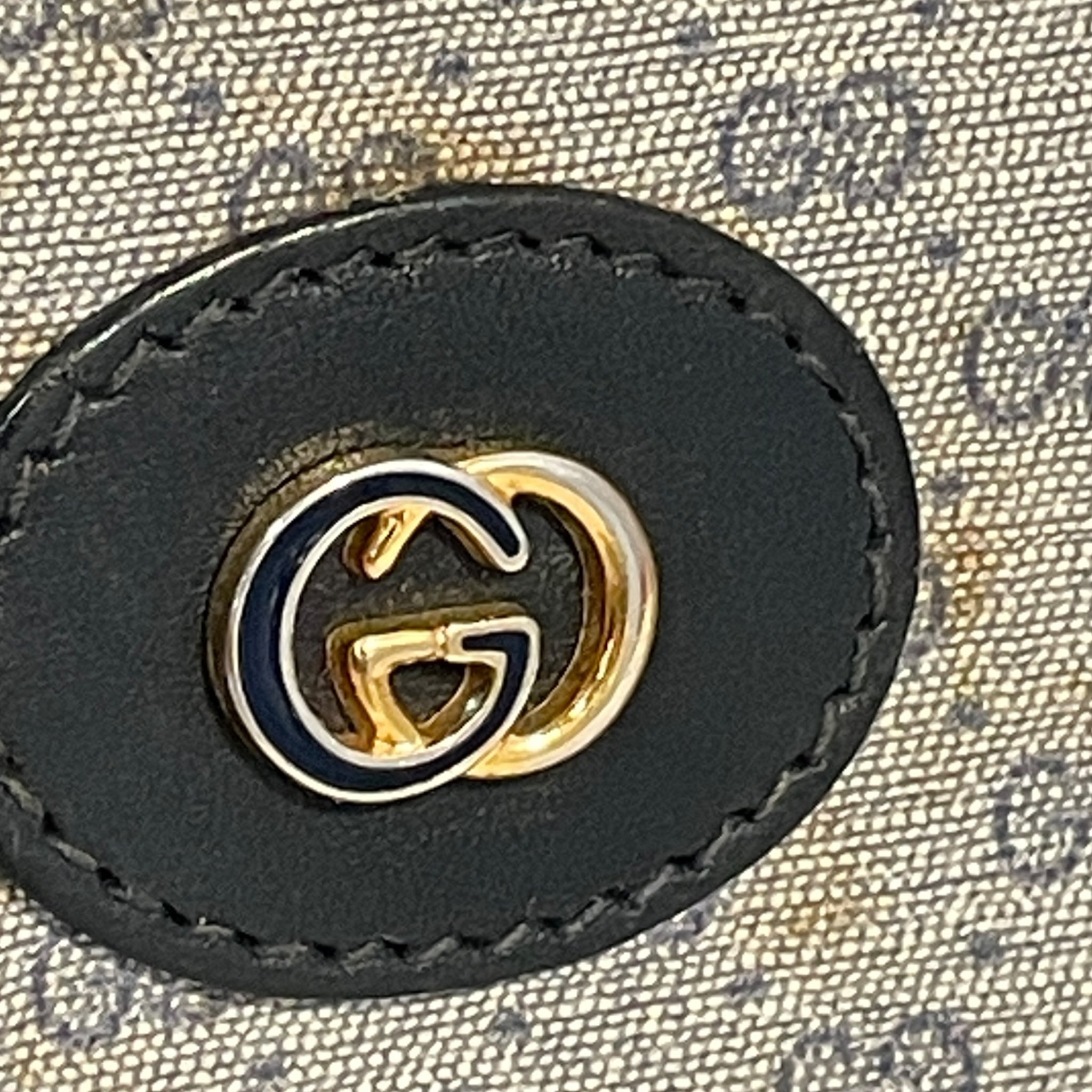 GUCCI/Pouch/Monogram/Cotton/GRY/48W9JYV, BLUE TRIM view 4
