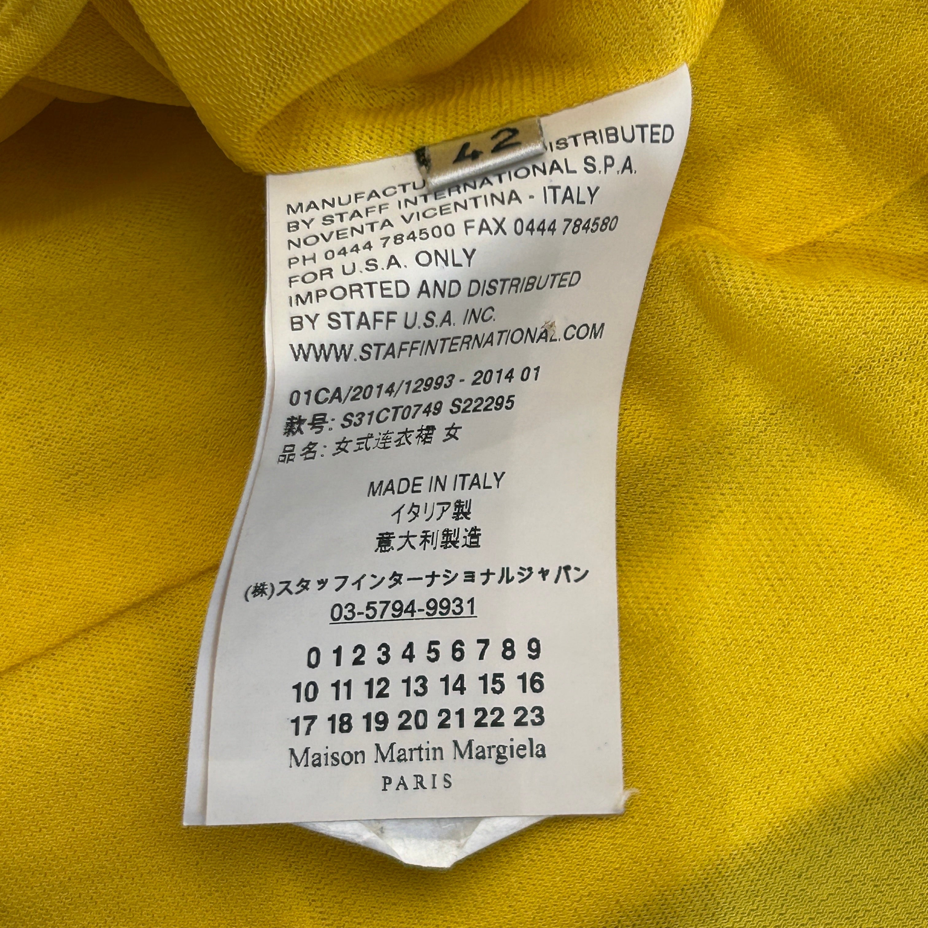 Maison Margiela/Tunic Dress/42/Polyester/YEL/ view 4