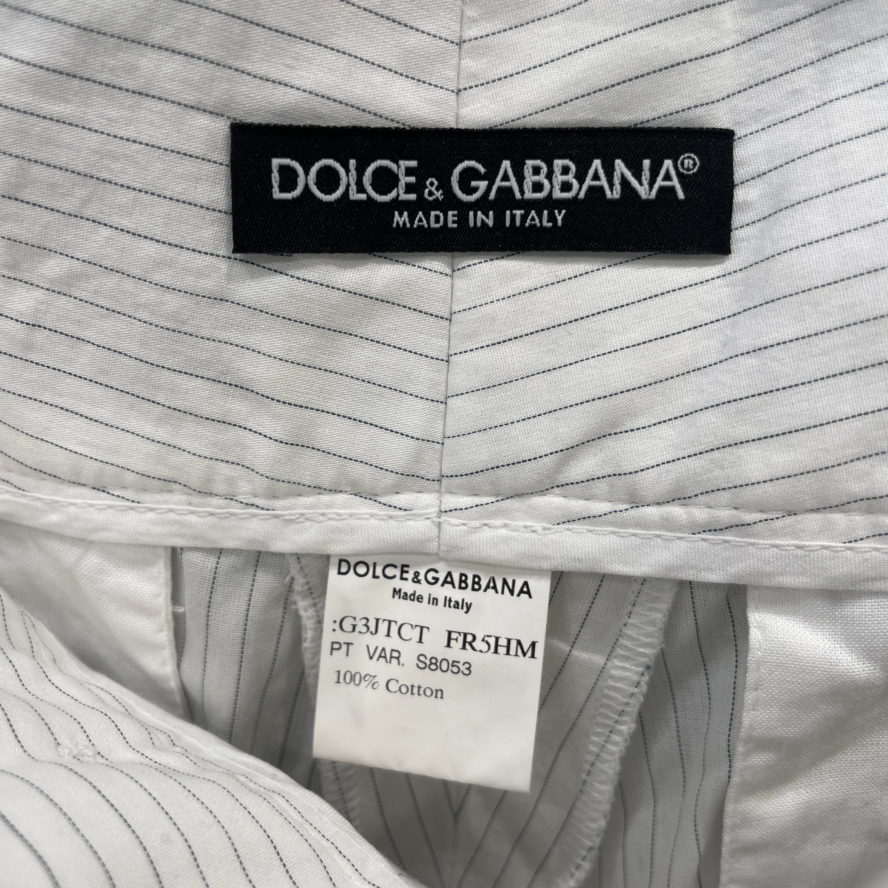 DOLCE&GABBANA/Straight Pants/Cotton/WHT/High-waisted/Stripe/ view 3