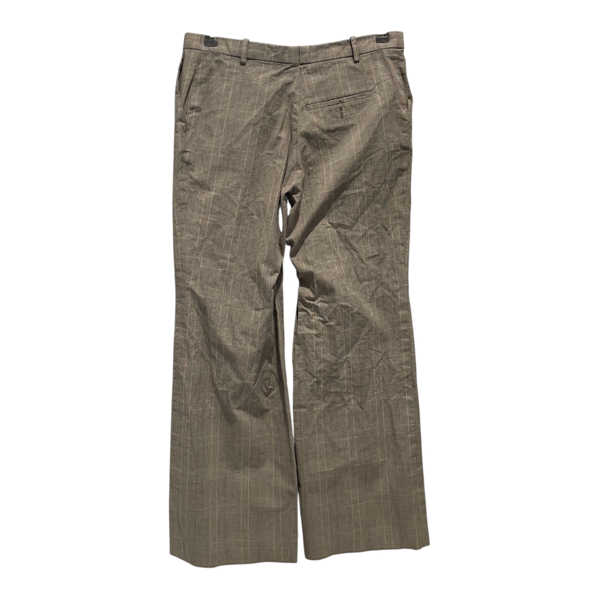 BALENCIAGA/Bootcut Pants/40/Plaid/Cotton/BEG/Low waisted plaid work pant view 2